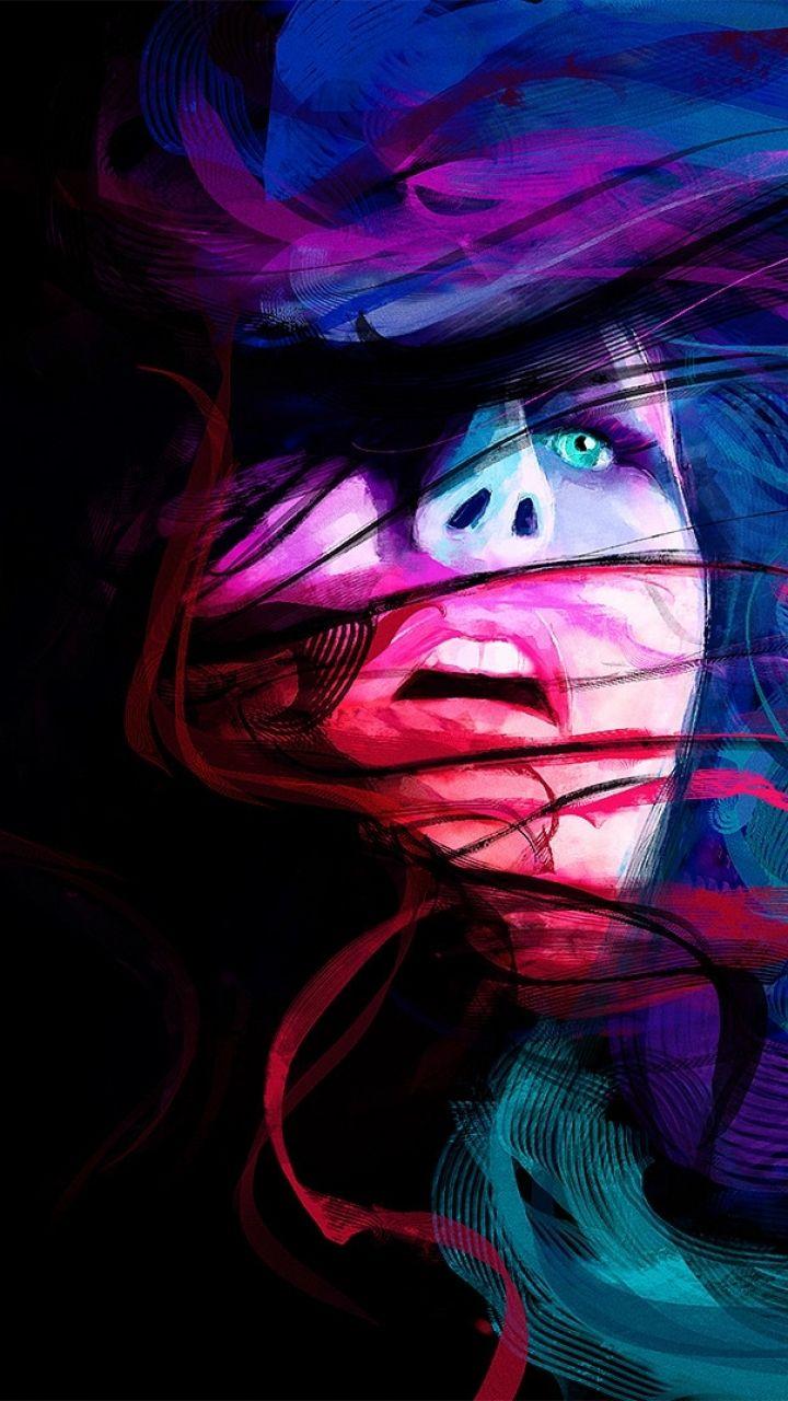 720x1280 Abstract Art Girl Wallpaper