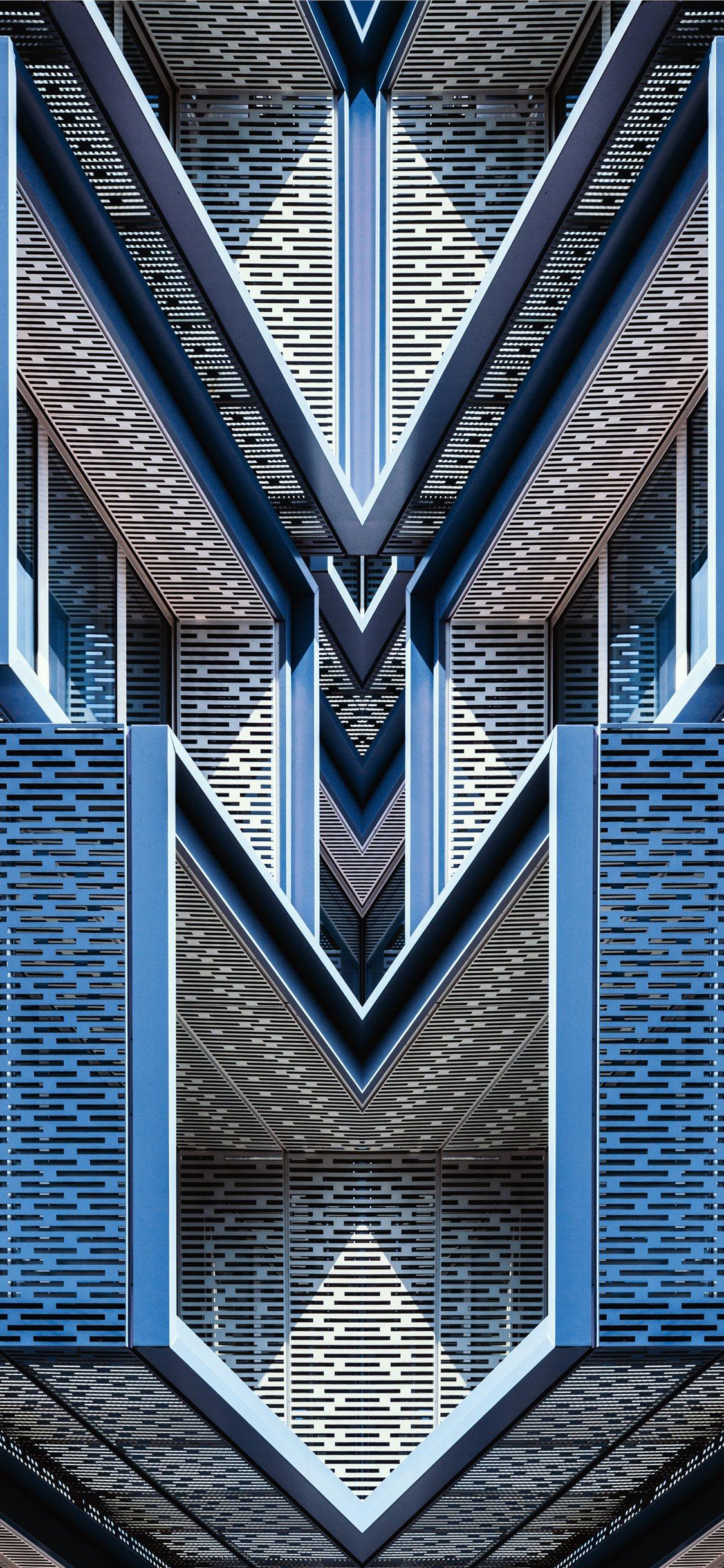 1125x2436 blue architectural design iPhone X Wallpaper Free Download