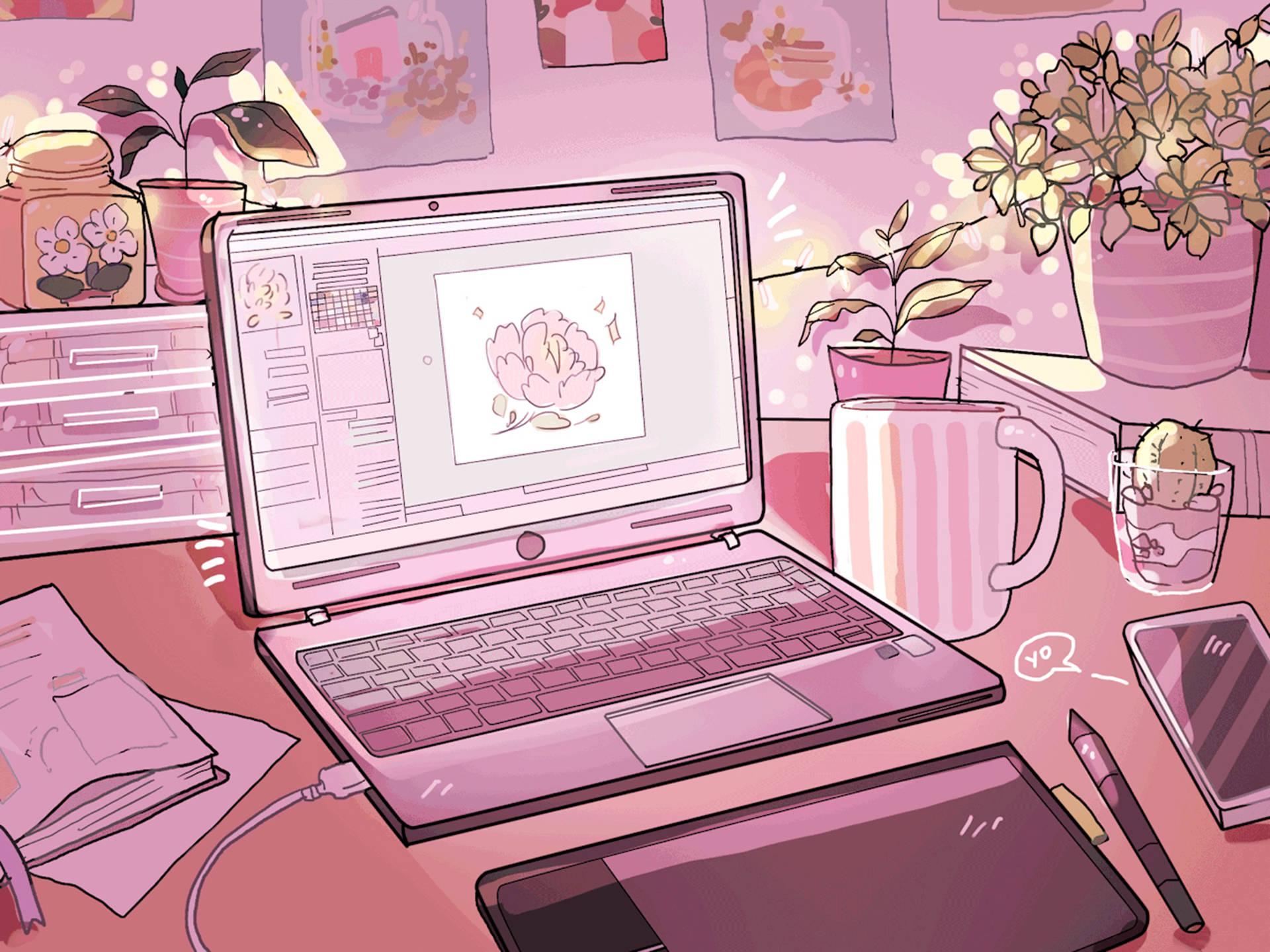 1920x1440 Download Pink Anime Aesthetic Laptop Wallpaper