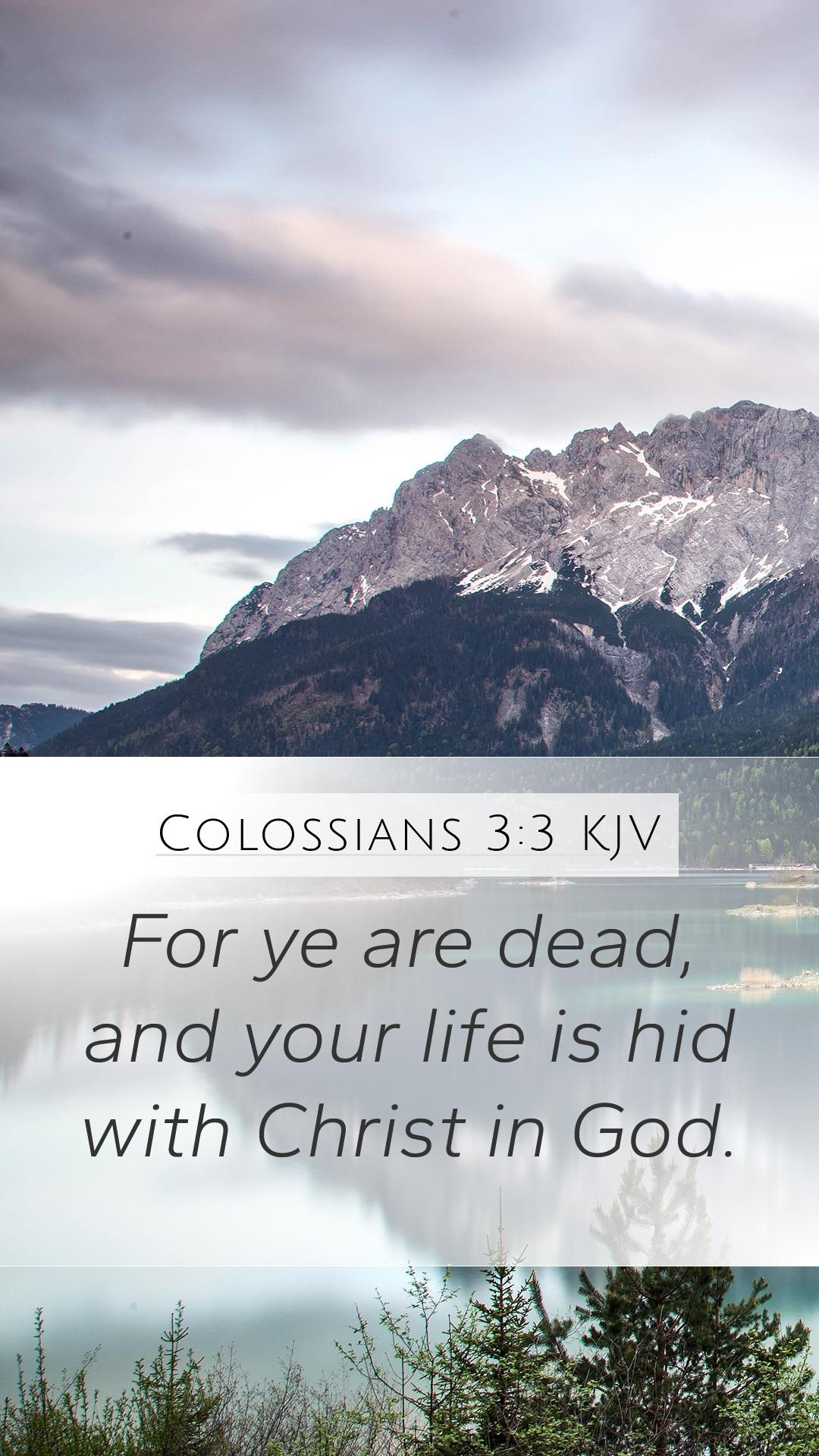 1080x1920 Colossians 3:3 KJV Mobile Phone Wallpaper ye are dead, and your life is hid with Christ