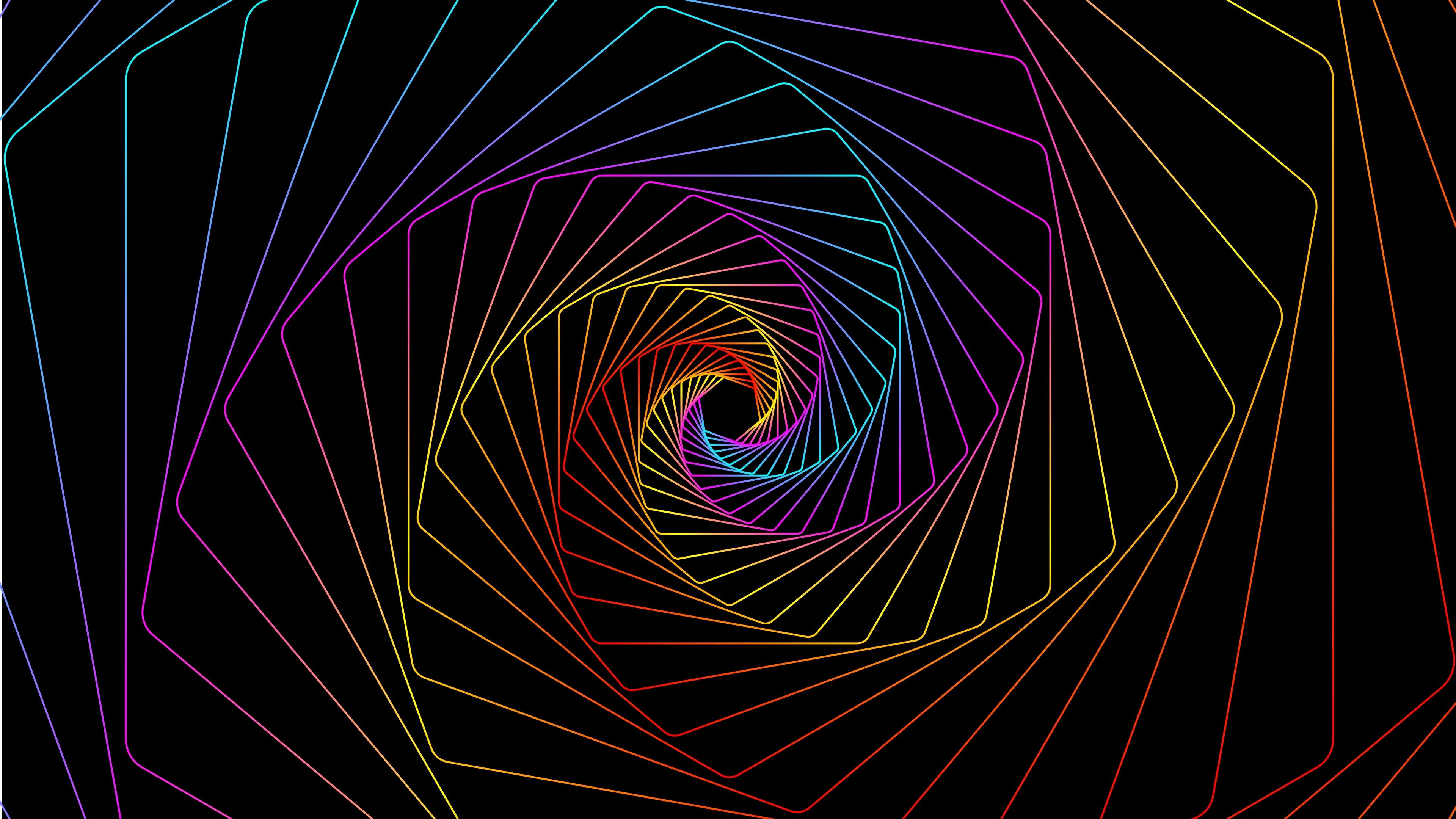 3840x2160 Wallpaper Infinite Loop, Illusion, Colorful Lines:7680x4320