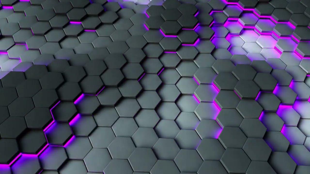 1280x720 Abstract Hexagonal Geometric Animated Neon background Infinite Loop Video.. Screensaver Wallpaper