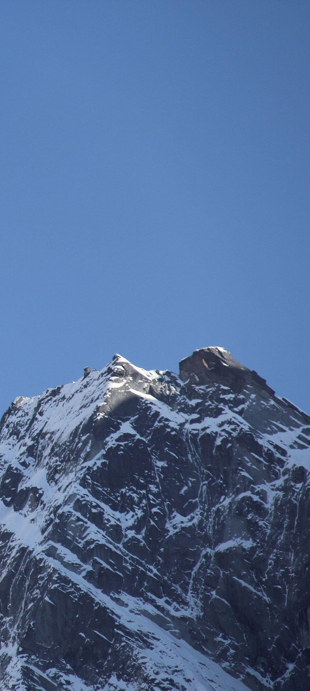 1080x2400 Mountain Top Sky Moon Snow - [1080x2400]