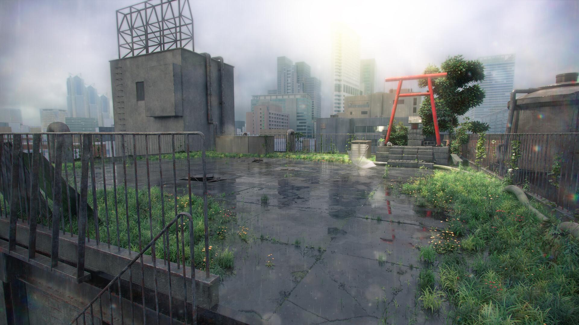 1920x1080 Weathering with You （天気の子）Rooftop scene