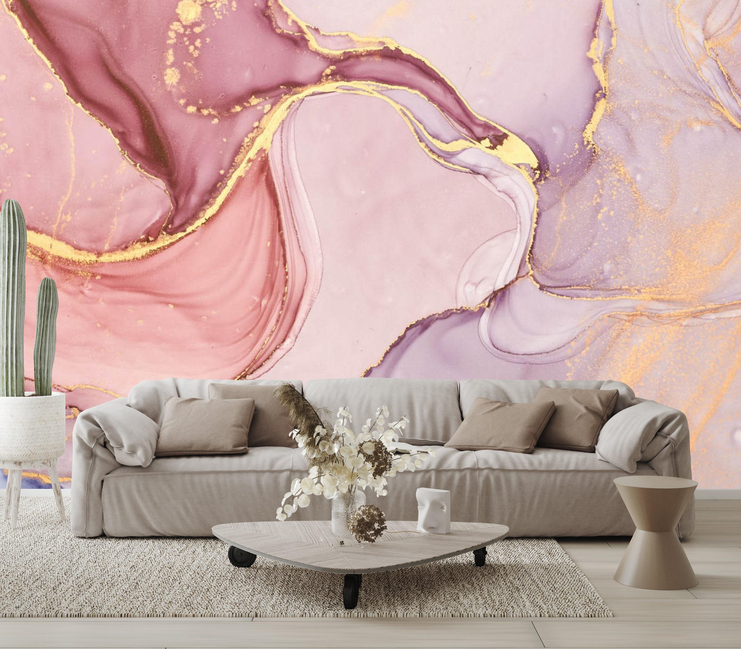 2980x2610 Pink Marble Wallpaper Rose Gold Purple Pastel Peel and Stick