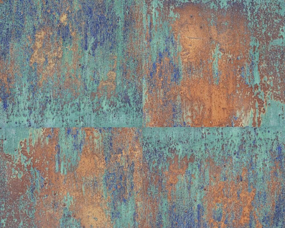 1000x800 A.S. Création Wallpaper «Blue, Bronze, Brown, Copper» 361181