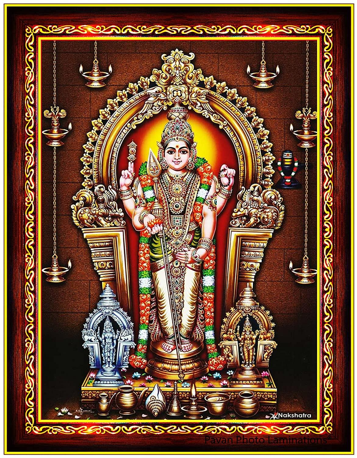 1171x1500 Pavan Photo Laminations, Tiruchendur Murugan Photo Frame, Small Size (16x21cm), Brown Color, B53S : Amazon.in: Home & Kitchen