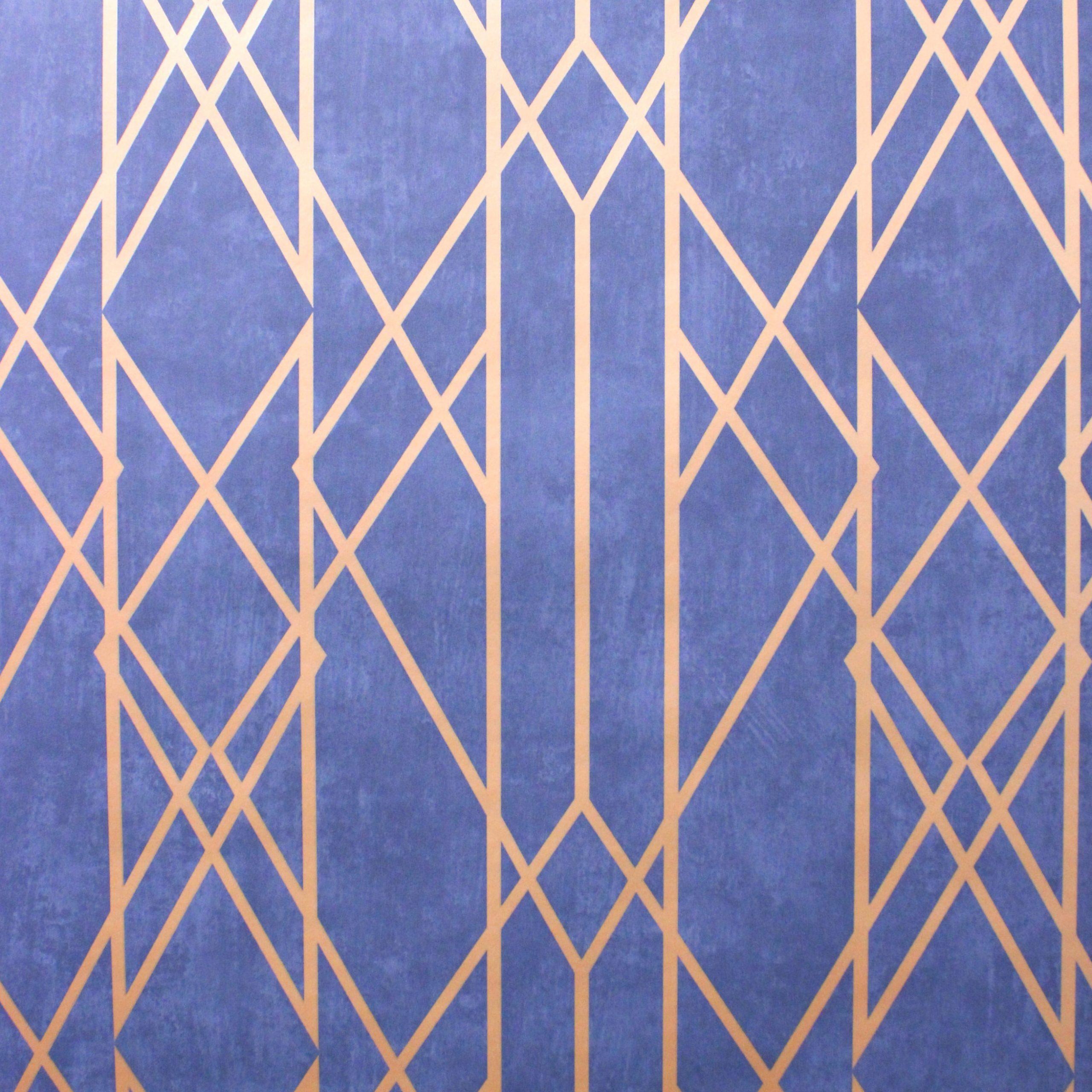 2560x2560 Lattice Geo Navy Copper 215144 Rasch