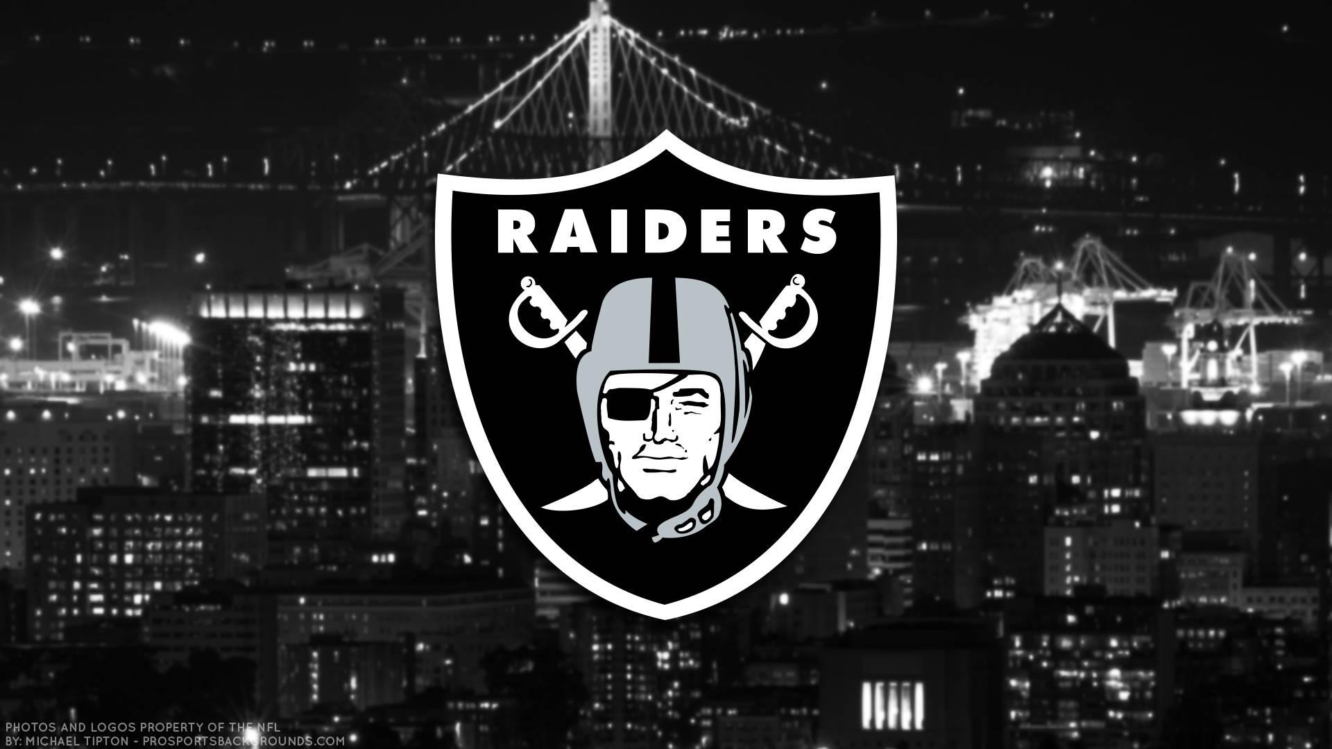 1920x1080 Download Oakland Raiders Logo On City Buildings Wallpaper