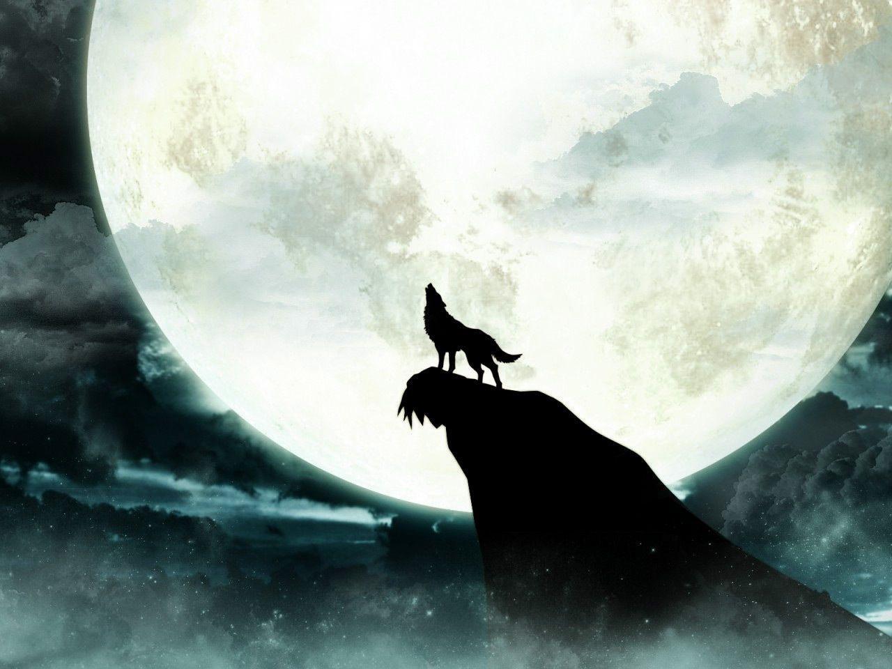 1280x960 Wolf Howling At The Moon Wallpaper