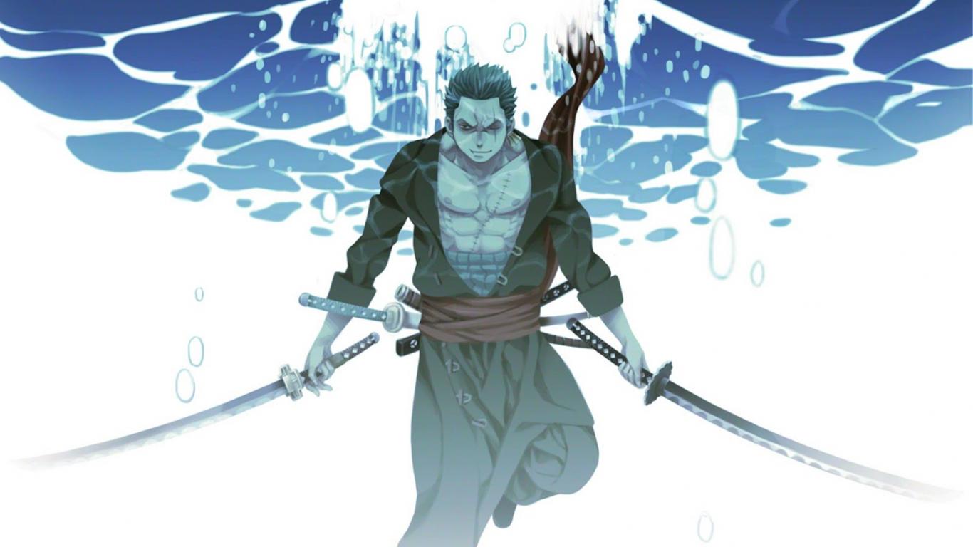 1366x768 Free download Sword Underwater One Piece Anime HD Wallpaper Desktop Background [1600x1000] for your Desktop, Mobile & Tablet. Explore Zoro Wallpaper HD. Zoro Wallpaper HD, Roronoa Zoro HD Wallpaper, Zoro Wallpaper