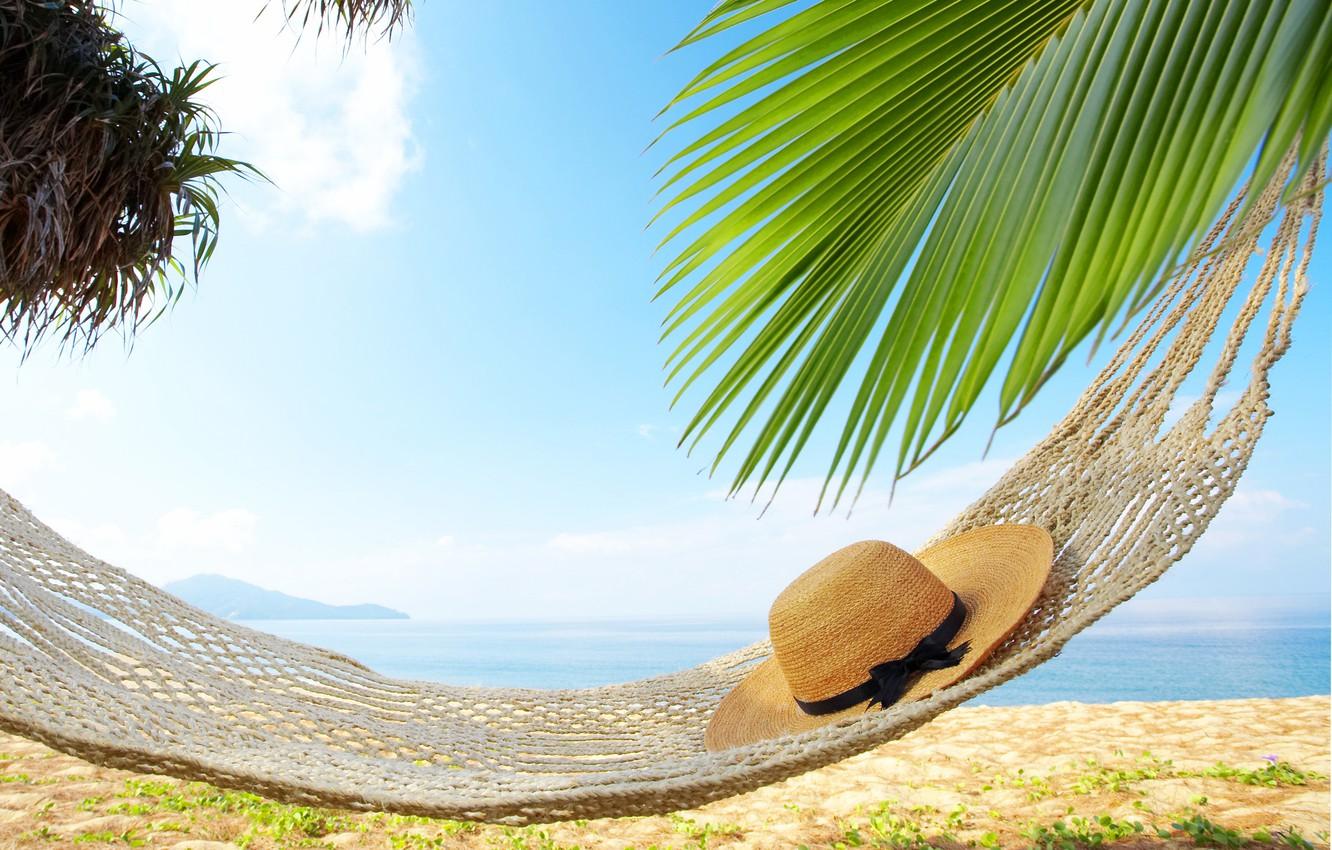 1332x850 Wallpaper sea, beach, summer, stay, hat, hammock, summer, beach, sun, glasses, vacation, accessories image for desktop, section разное