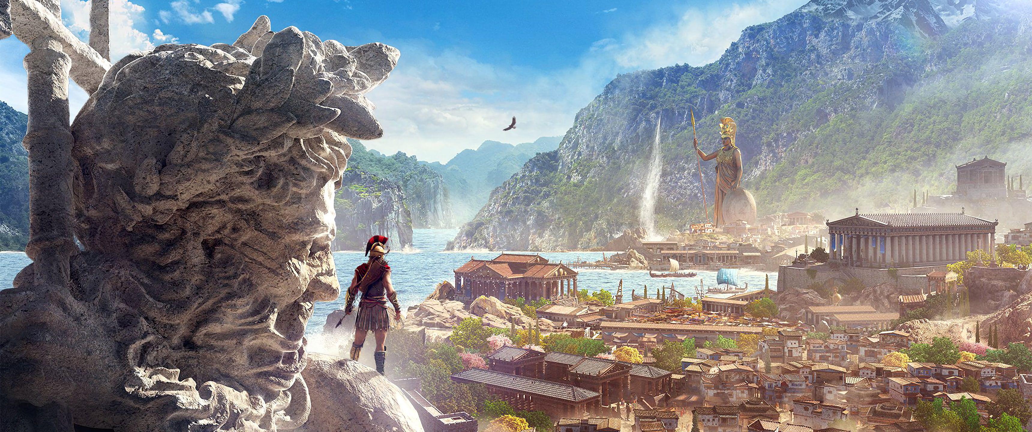 3440x1440 video games Video Game Art Assassin's Creed Odyssey #Greece ancient greece #Spartans #mytho. Assassin's creed odyssey wallpaper, Assassins creed odyssey, Game art