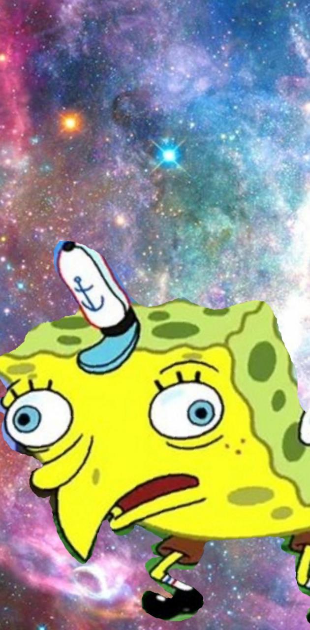 630x1280 Spongebob space wallpaper