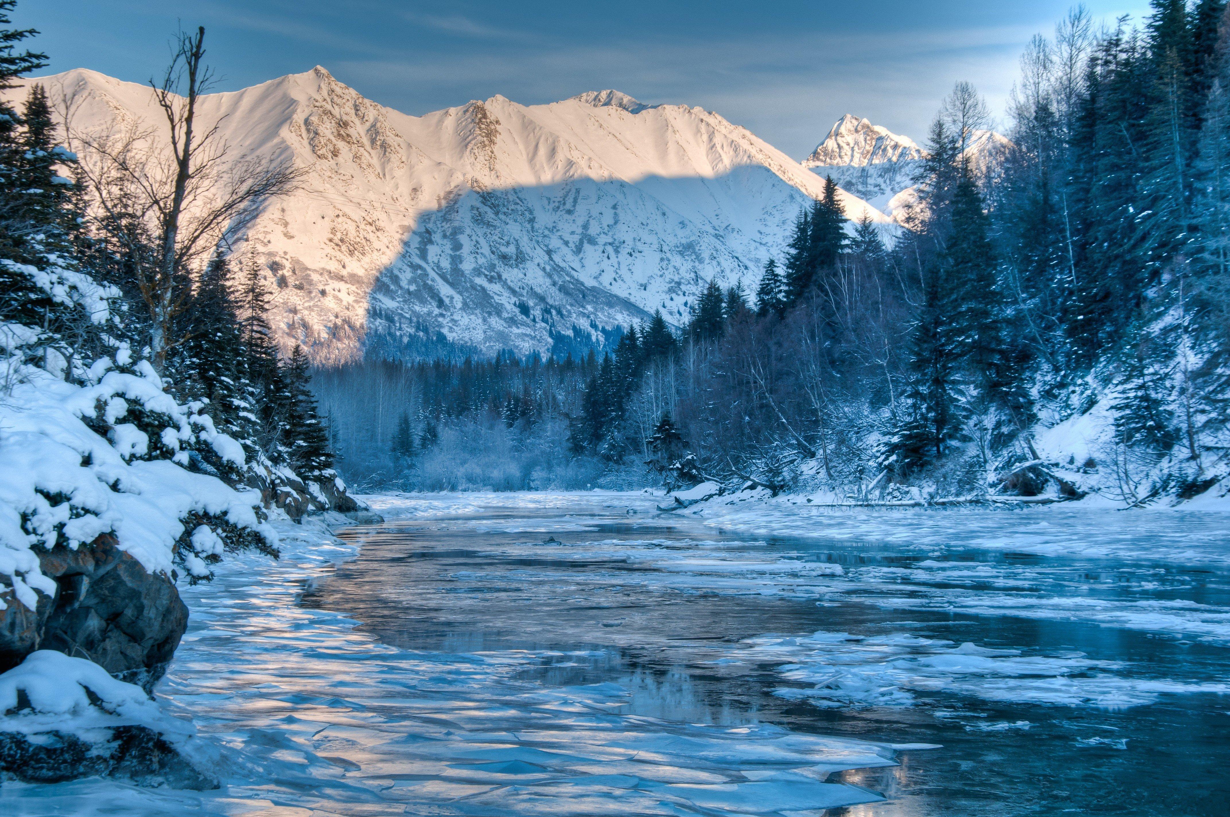 4287x2847 Free download Alaska river winter mountain forest landscape wallpaper 4287x2847 [4287x2847] for your Desktop, Mobile & Tablet. Explore Winter Landscape Wallpaper. Free Winter Desktop Wallpaper Downloads, Free Snowy Landscape