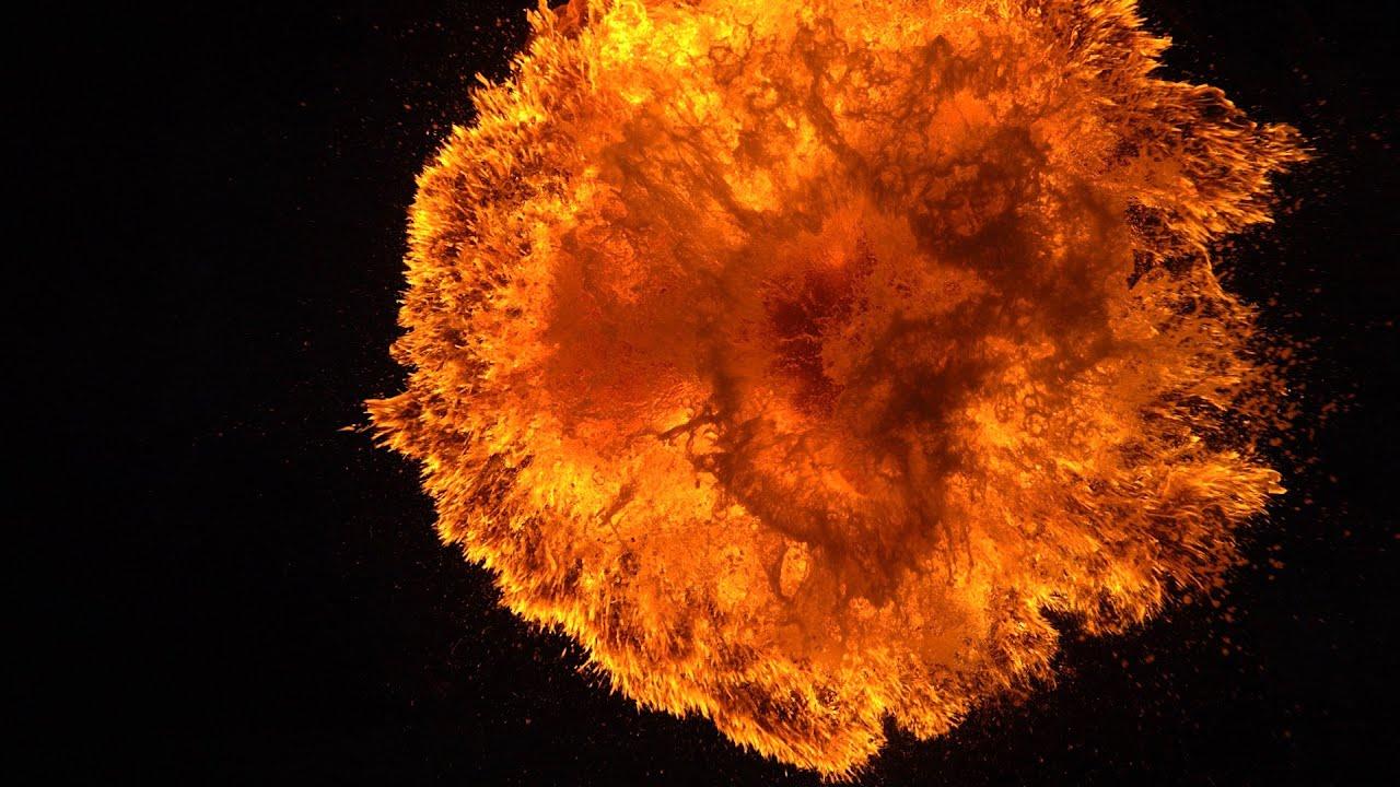 1280x720 Liquid Fire Vs. Glass In Slow Mo