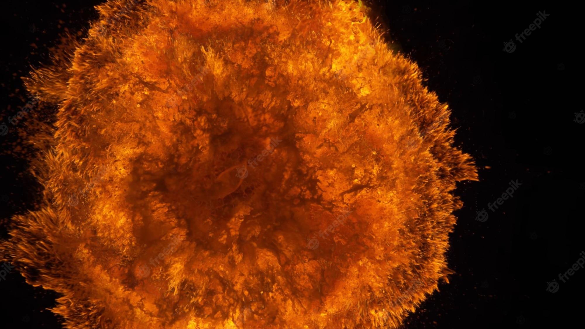 2000x1125 Premium Photod rendering of a colorful explosion bright and fiery color transitions during the blast wave