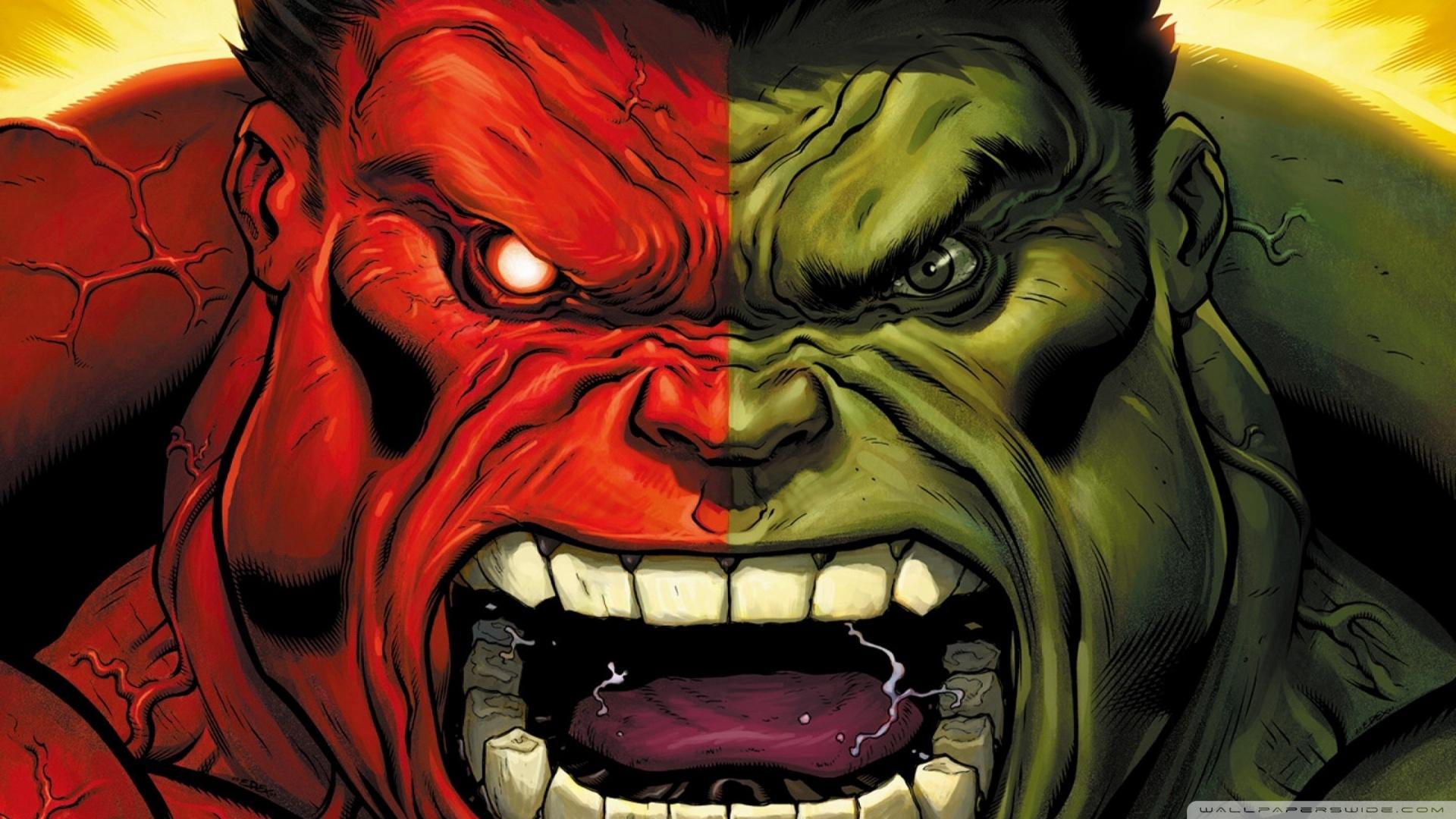 1920x1080 Red Hulk vs Green Hulk Ultra HD Desktop Background Wallpaper for 4K UHD TV : Tablet