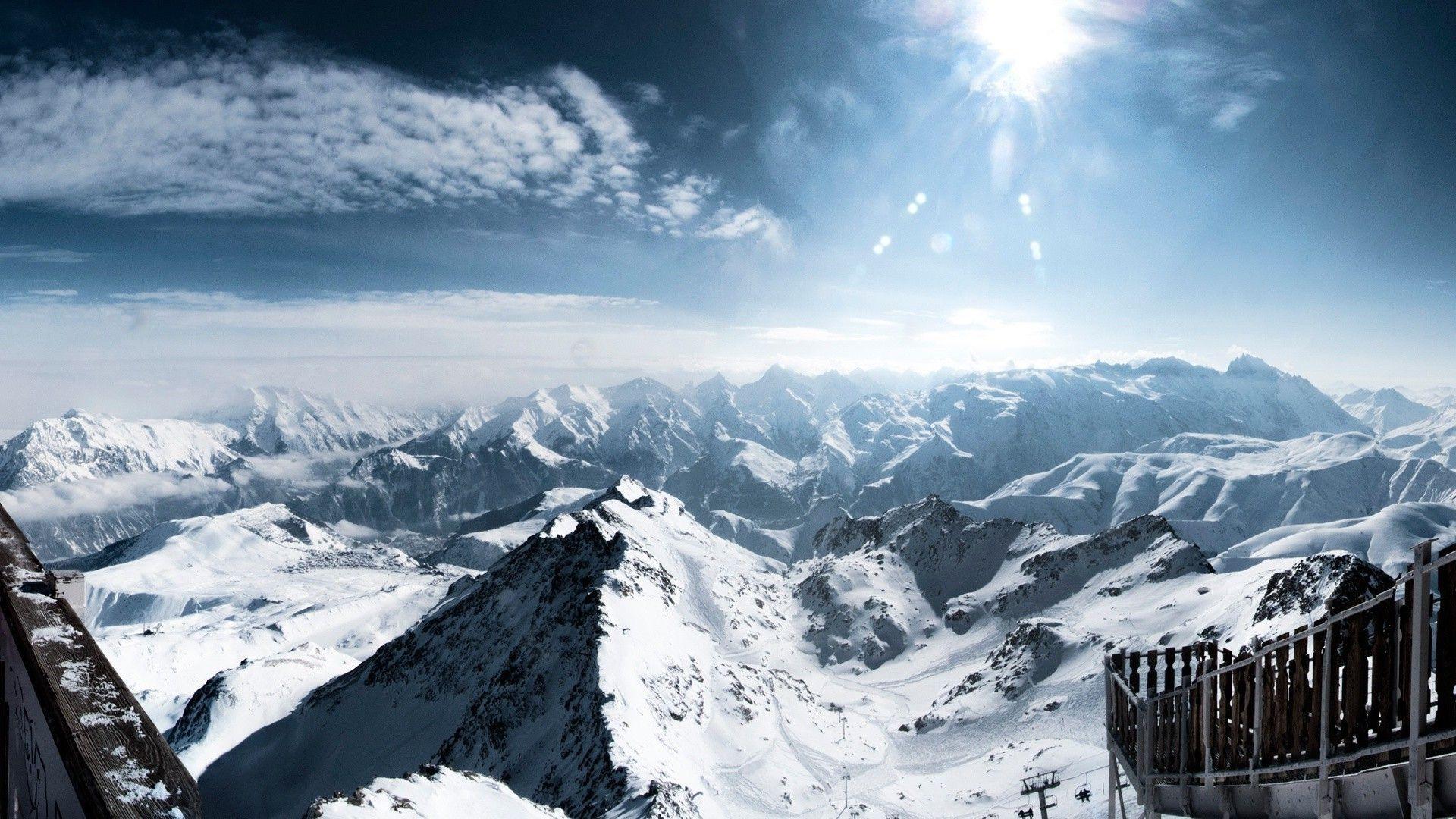 1920x1080 snow mountain landscape alps france wallpaper and background