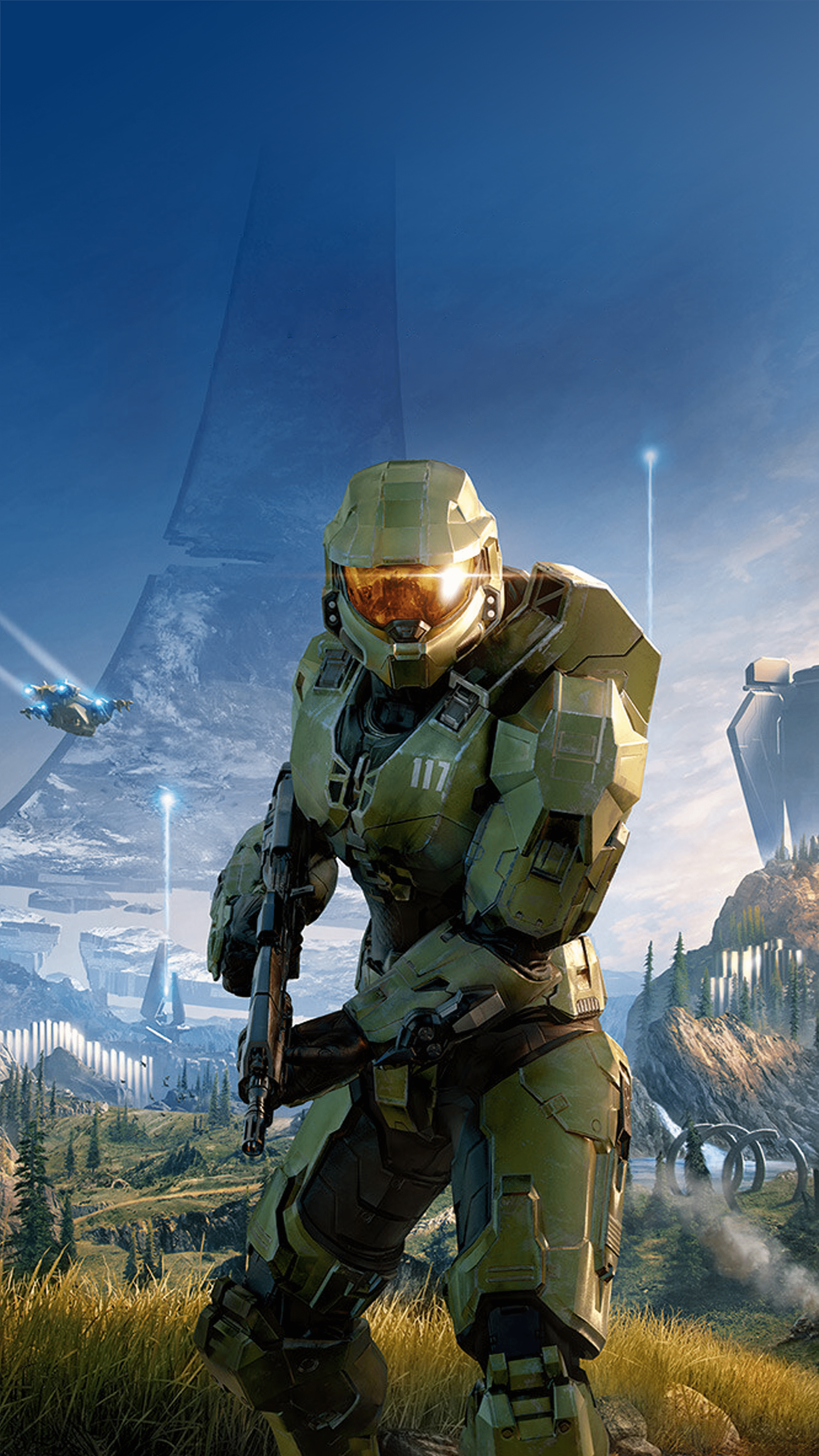 2160x3840 A little late to the party but cleaned up the Halo Infinite Poster to remove text and make it into a Phone Wallpaper