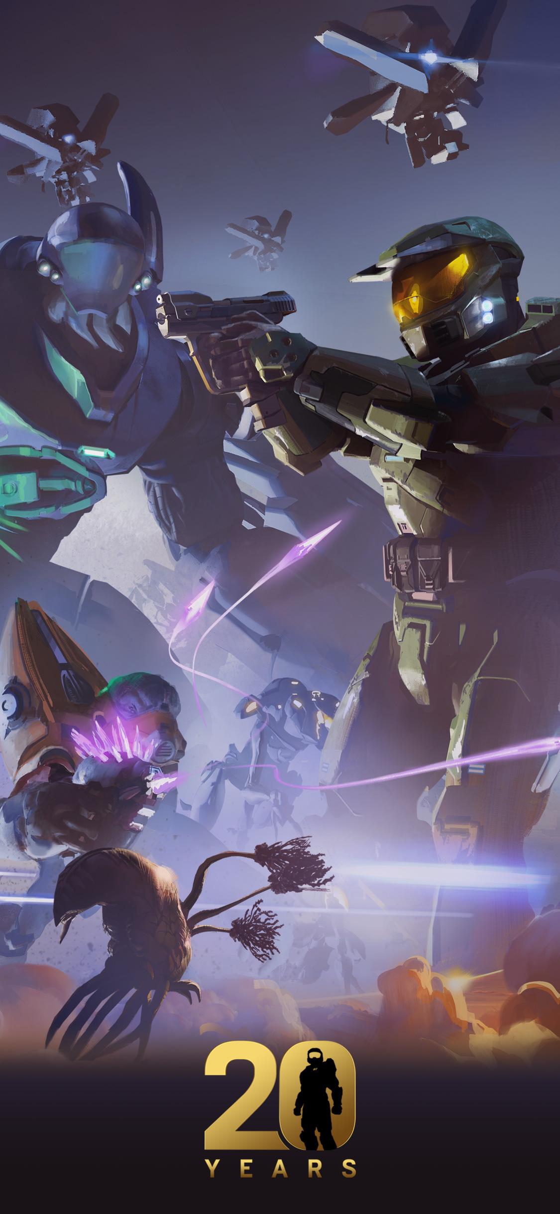 1125x2436 Halo 20th Anniversary Wallpaper