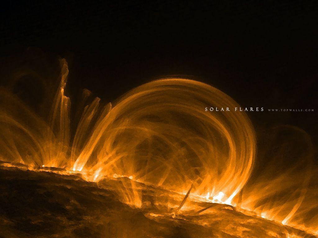 1024x768 Solar Flares Wallpaper. Solar System