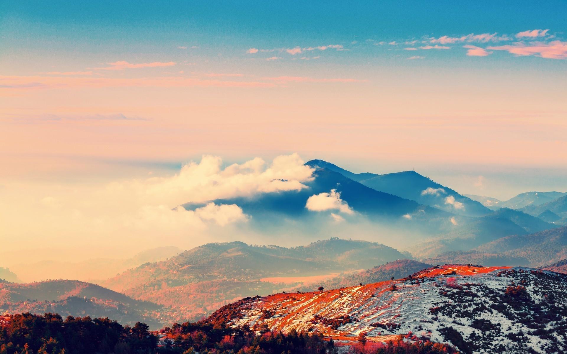 1920x1200 mountain, Clouds, Environment, Blue, Orange Wallpaper HD / Desktop and Mobile Background