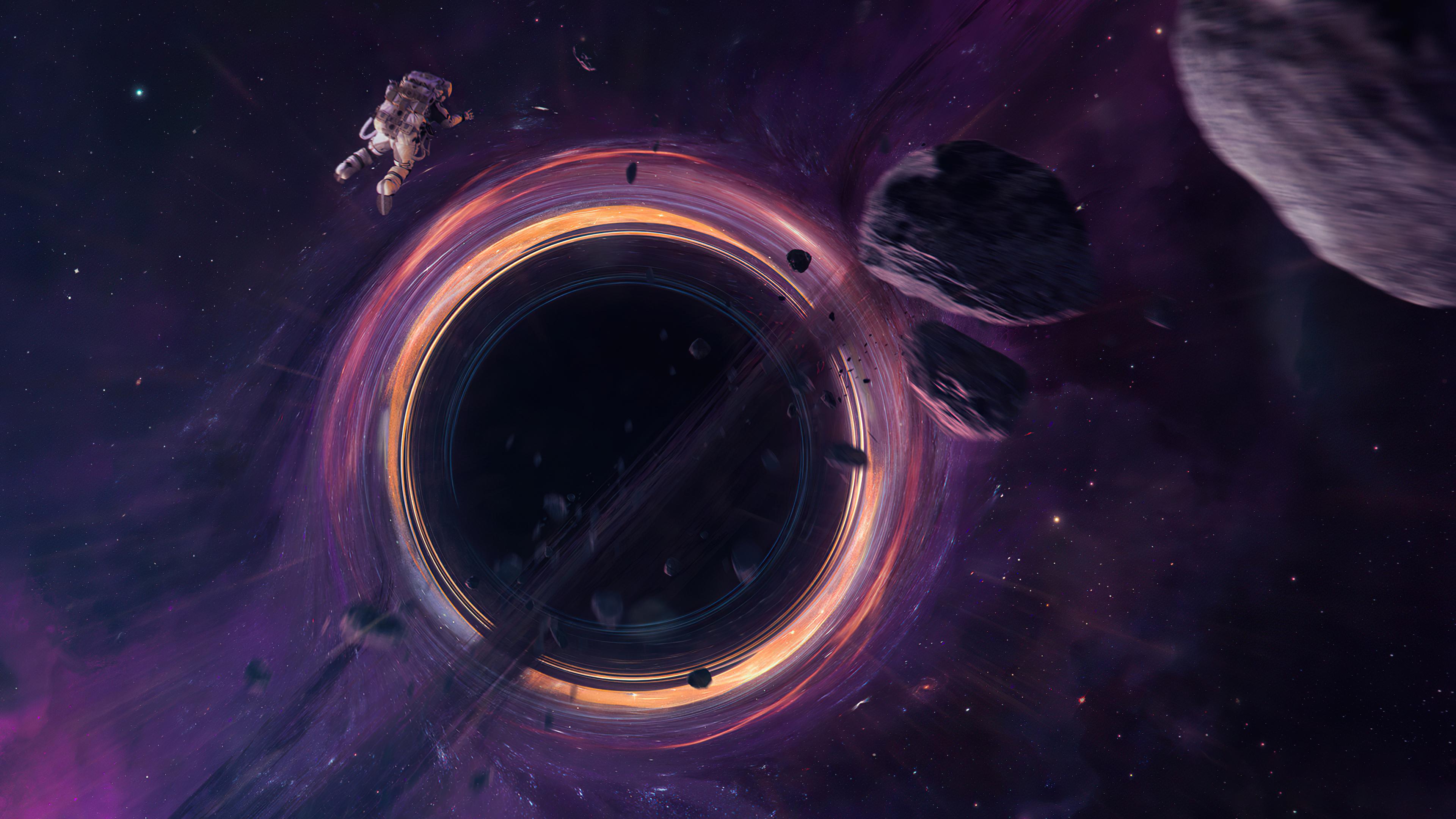 3840x2160 4K Sci Fi Black Hole Wallpaper and Background Image
