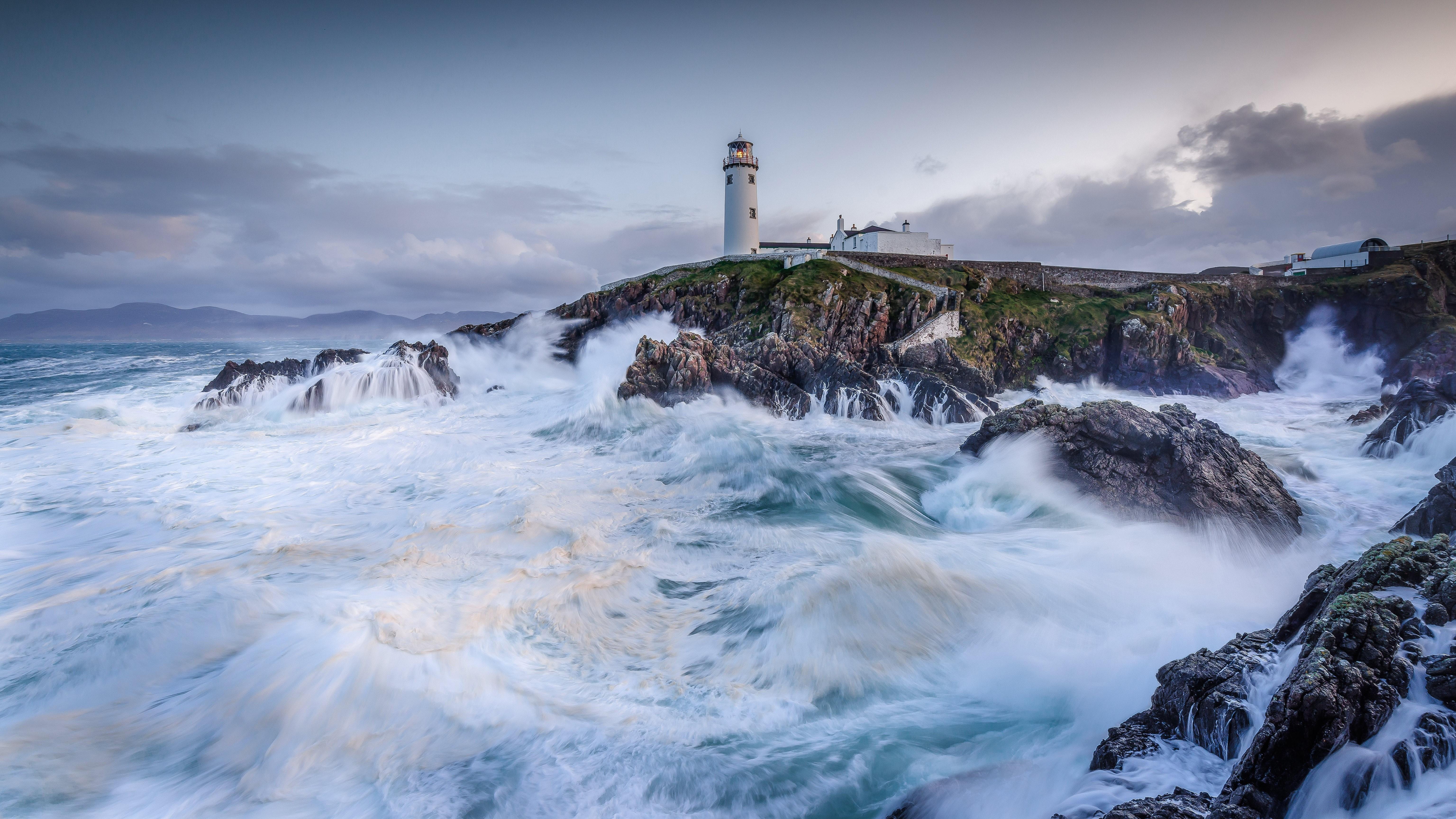 6144x3456 Wallpaper / Ireland, atlantic ocean, coast, nature, rock, lighthouse free download