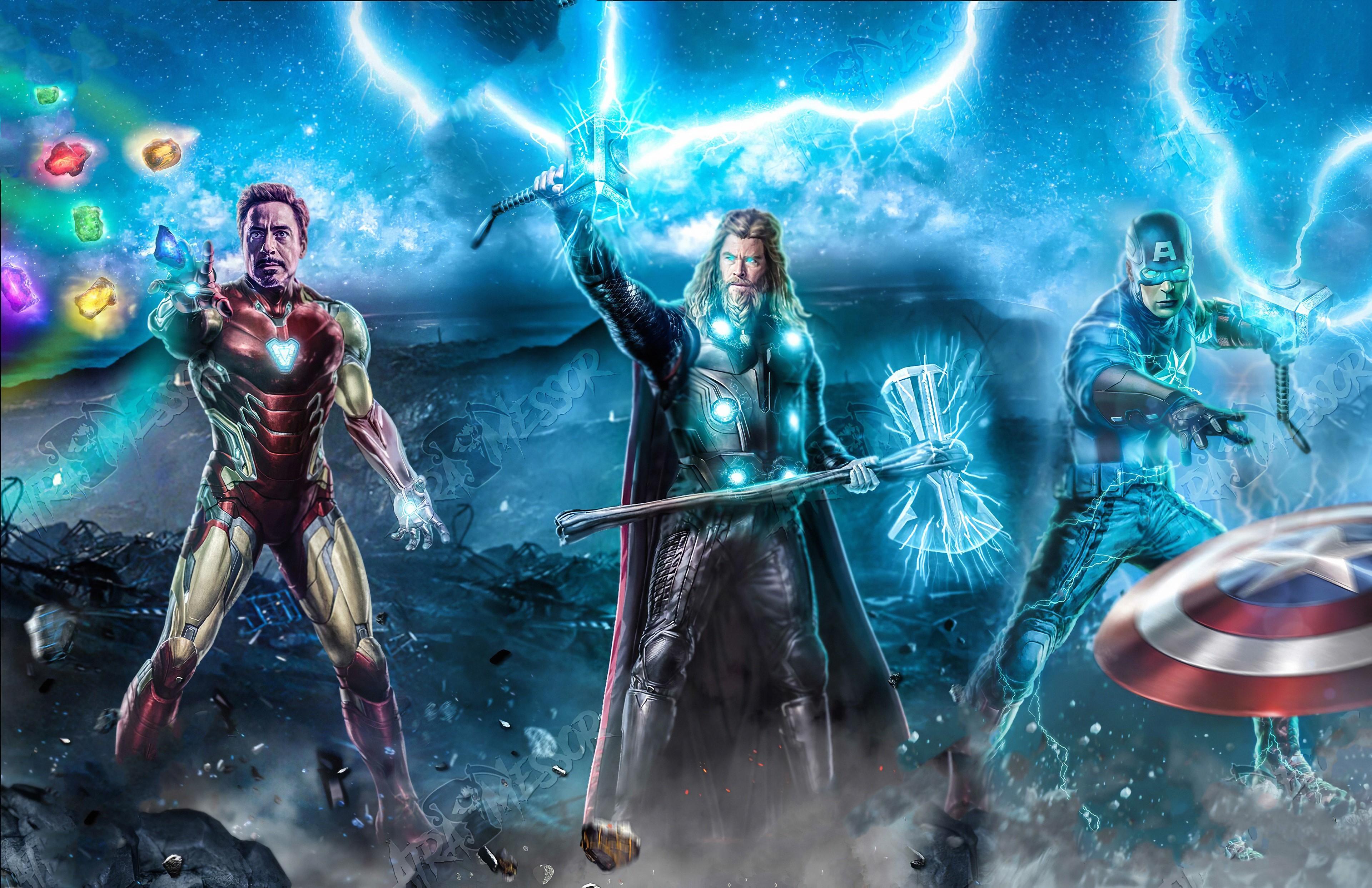 3840x2484 Wallpaper / iron man, thor, captain america, superheroes, artwork, hd, 4k, art free download