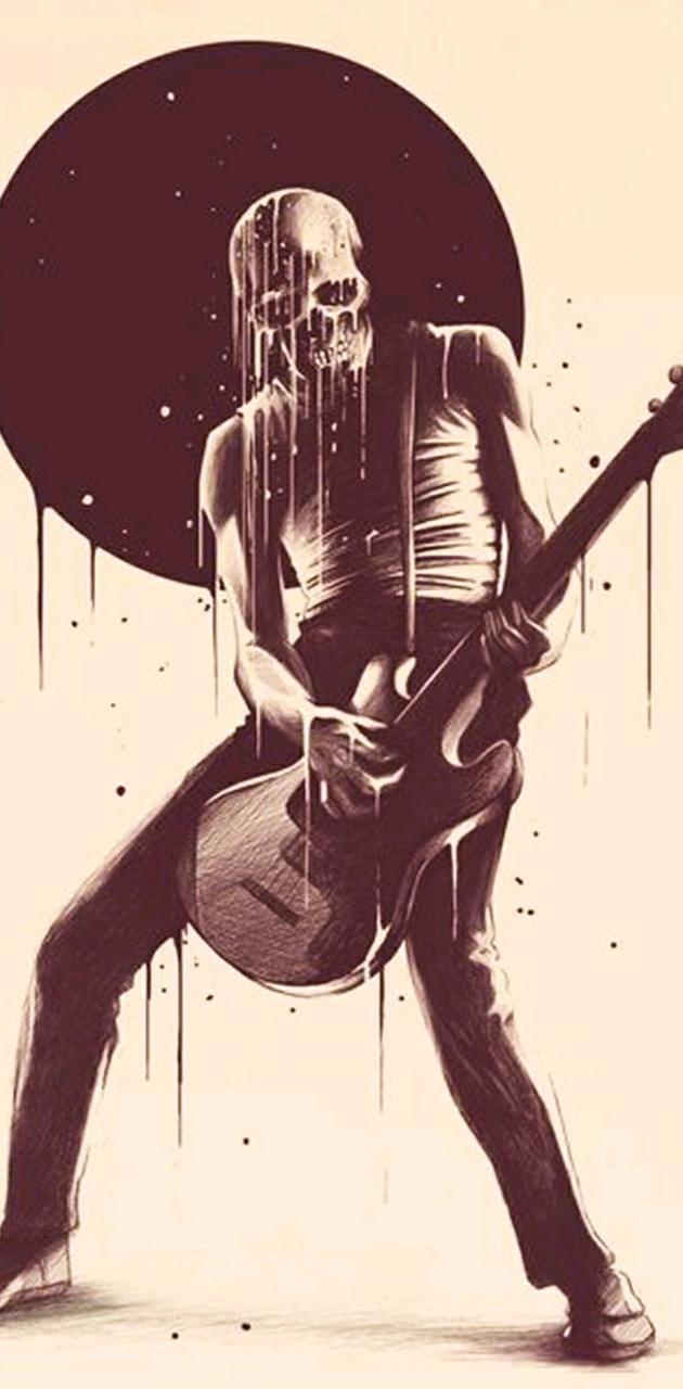 630x1280 Skull guitar wallpaper