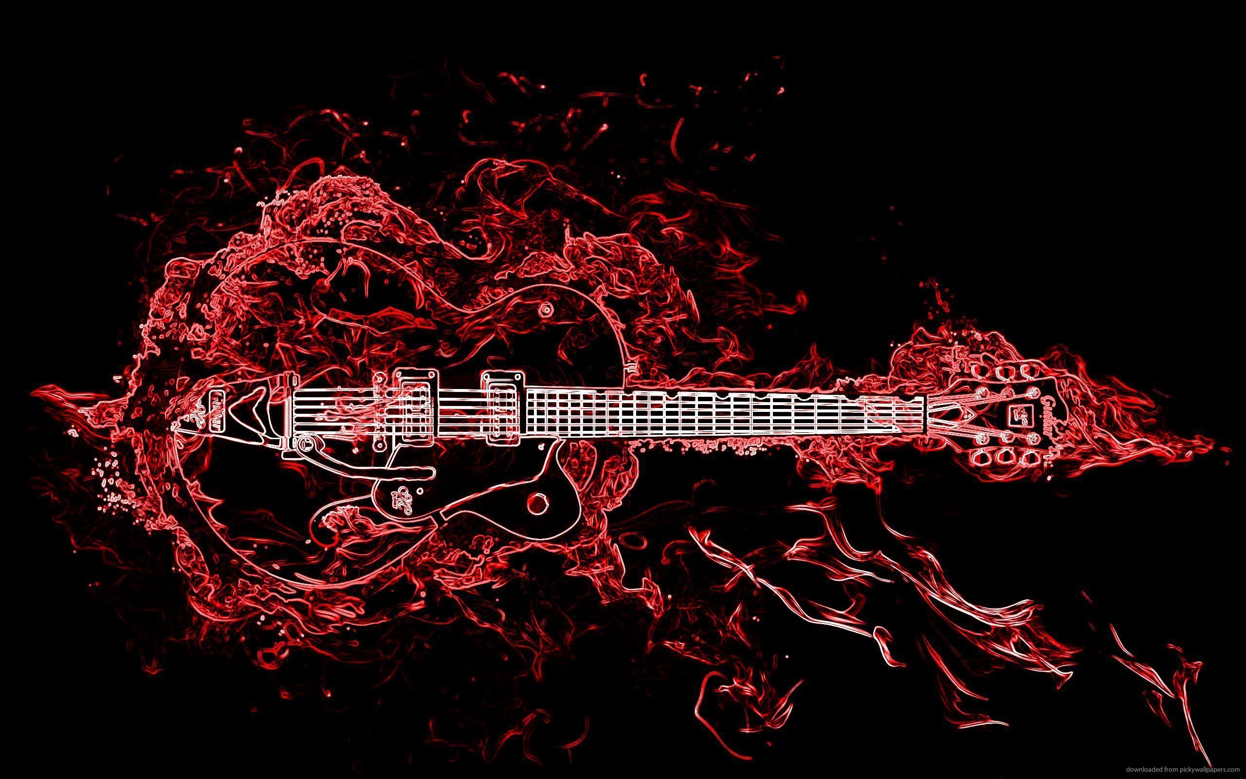 2560x1600 Neon Guitar wallpaper. Skull wallpaper, Guitar art, Wallpaper