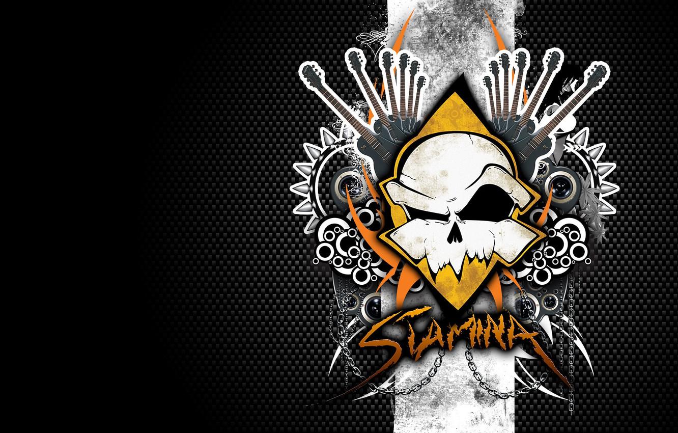 1332x850 Wallpaper skull, guitar, logo image for desktop, section стиль