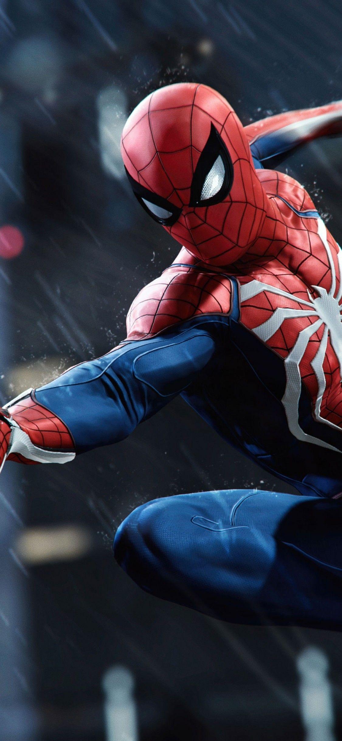 1125x2436 Download 1125x2436 Spider Man, Playstation Raining, Jump