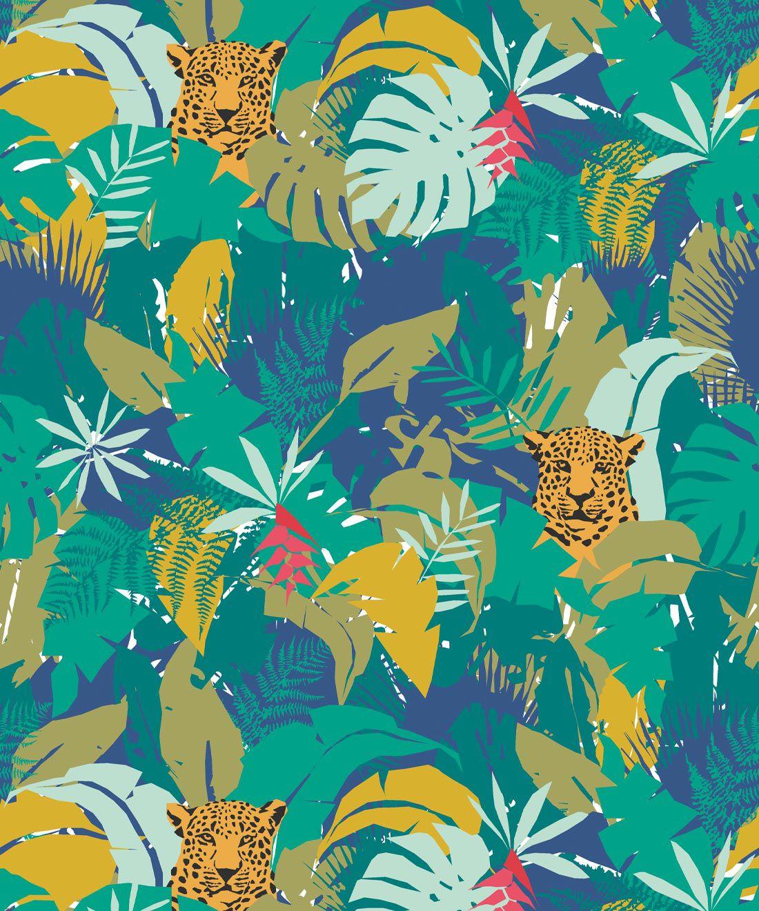 1100x1320 Jungle Wallpaper • Leafy Wallpaper With Leopards