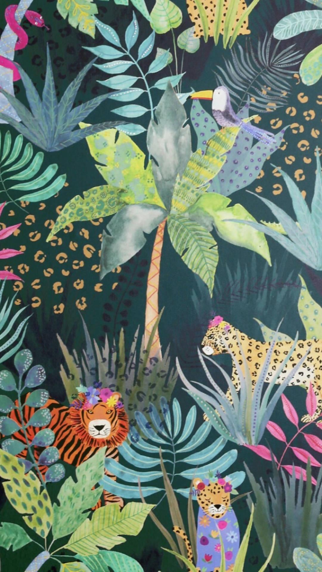 1080x1920 Download Animal Jungle Pop Art Wallpaper