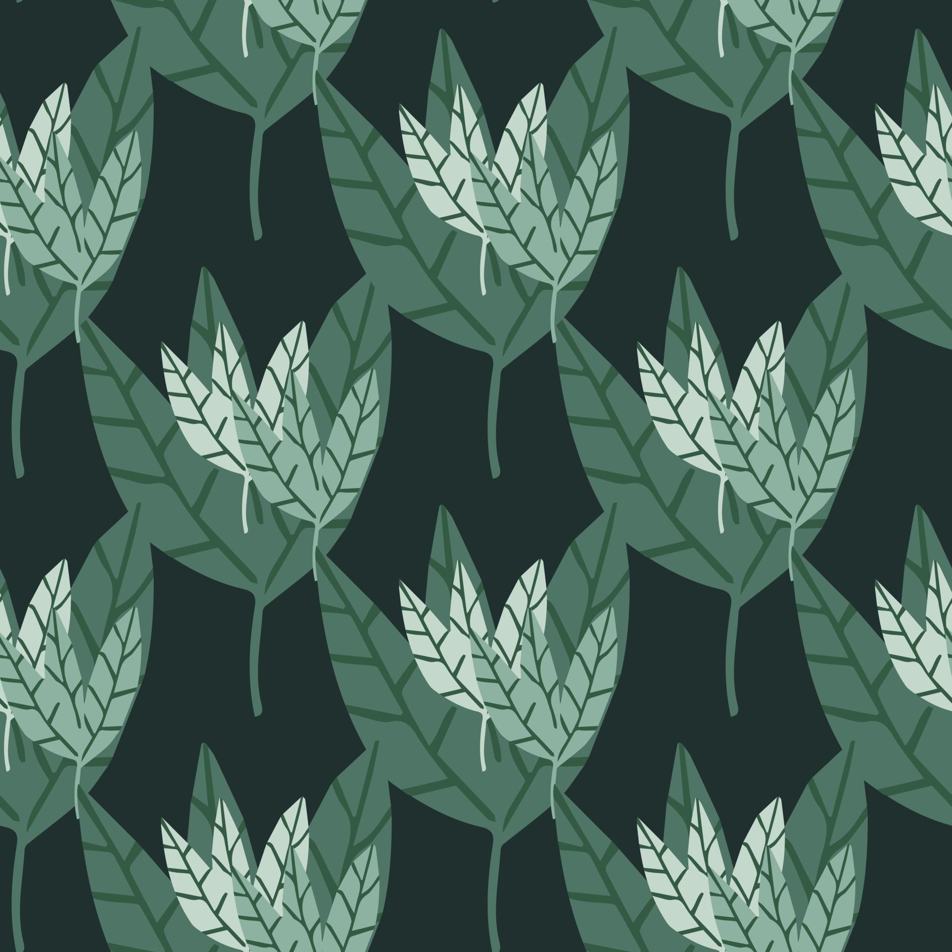 1920x1920 Abstract doodle jungle tropical leaves seamless pattern. Creative foliage wallpaper in hand drawn style. Botanical vector illustration