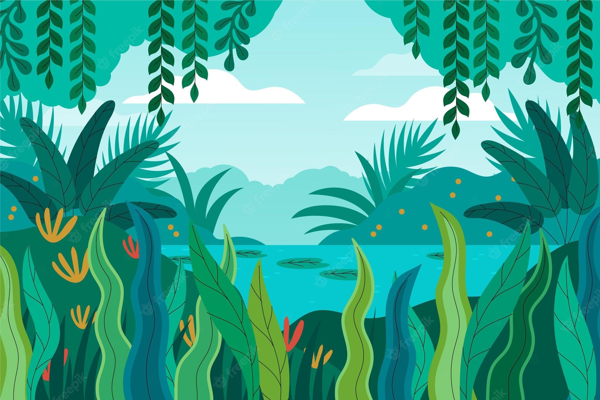 2000x1333 Flat jungle wallpaper Vectors & Illustrations for Free Download