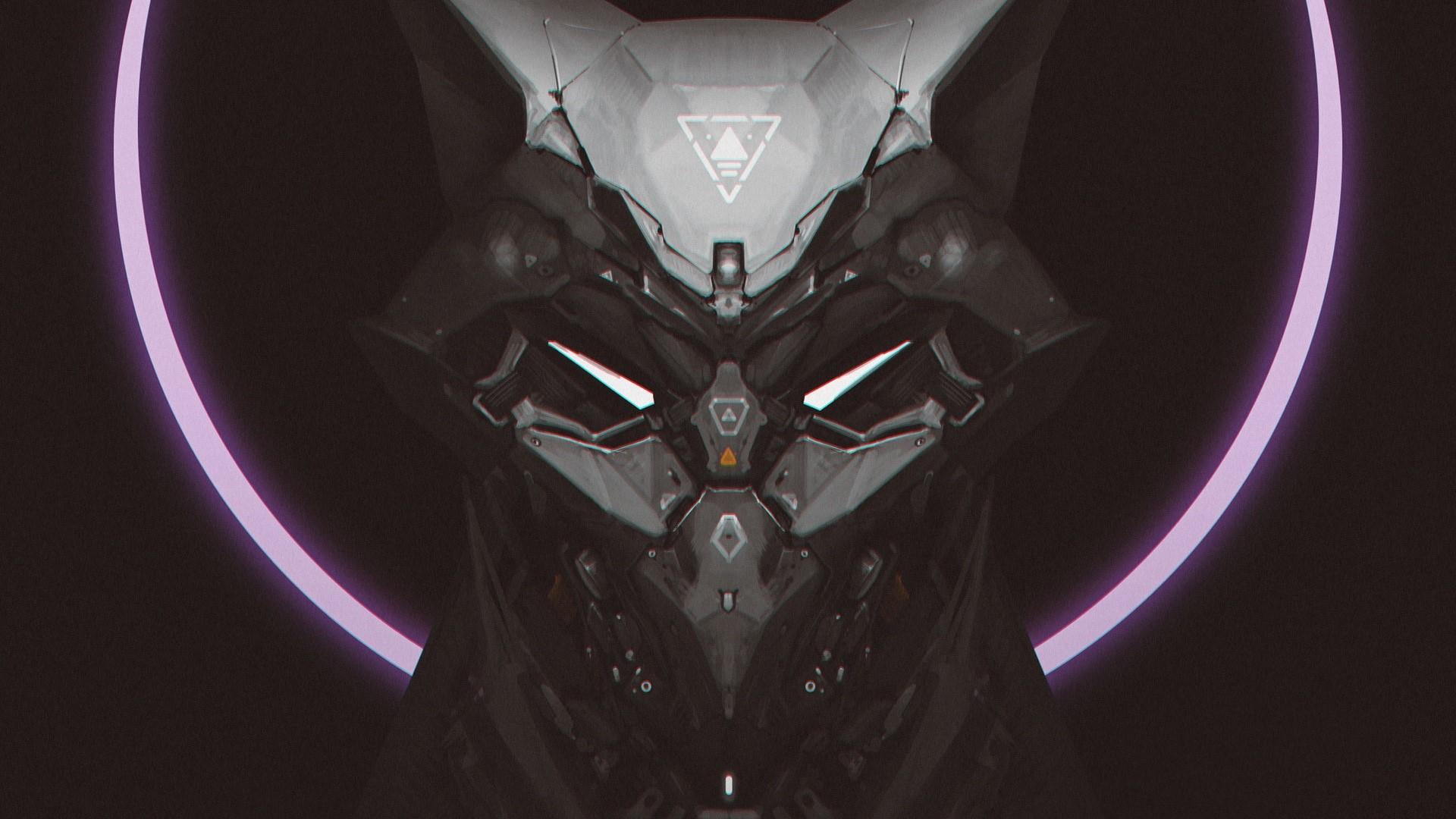 1920x1080 frontal view, robot, mask, WINT FOX Gallery HD Wallpaper