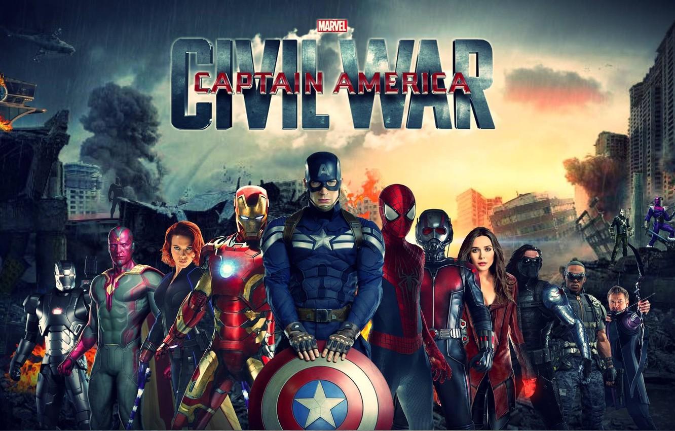 1332x850 Wallpaper Falcon, Captain America, Spider Man, Black Widow, Ant Man, Hawkeye, Scarlet Witch, Vision, Warrior, Iron Man, Captain America:Civil War, Baron Zemo, Winter Solider Image For Desktop, Section фильмы
