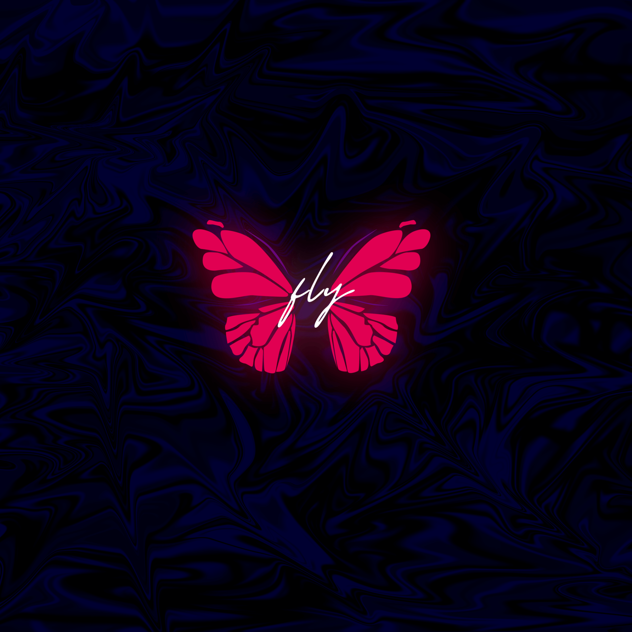 2048x2048 Butterfly Wallpaper 4K, Neon, Glowing, Dark background, AMOLED, Fantasy