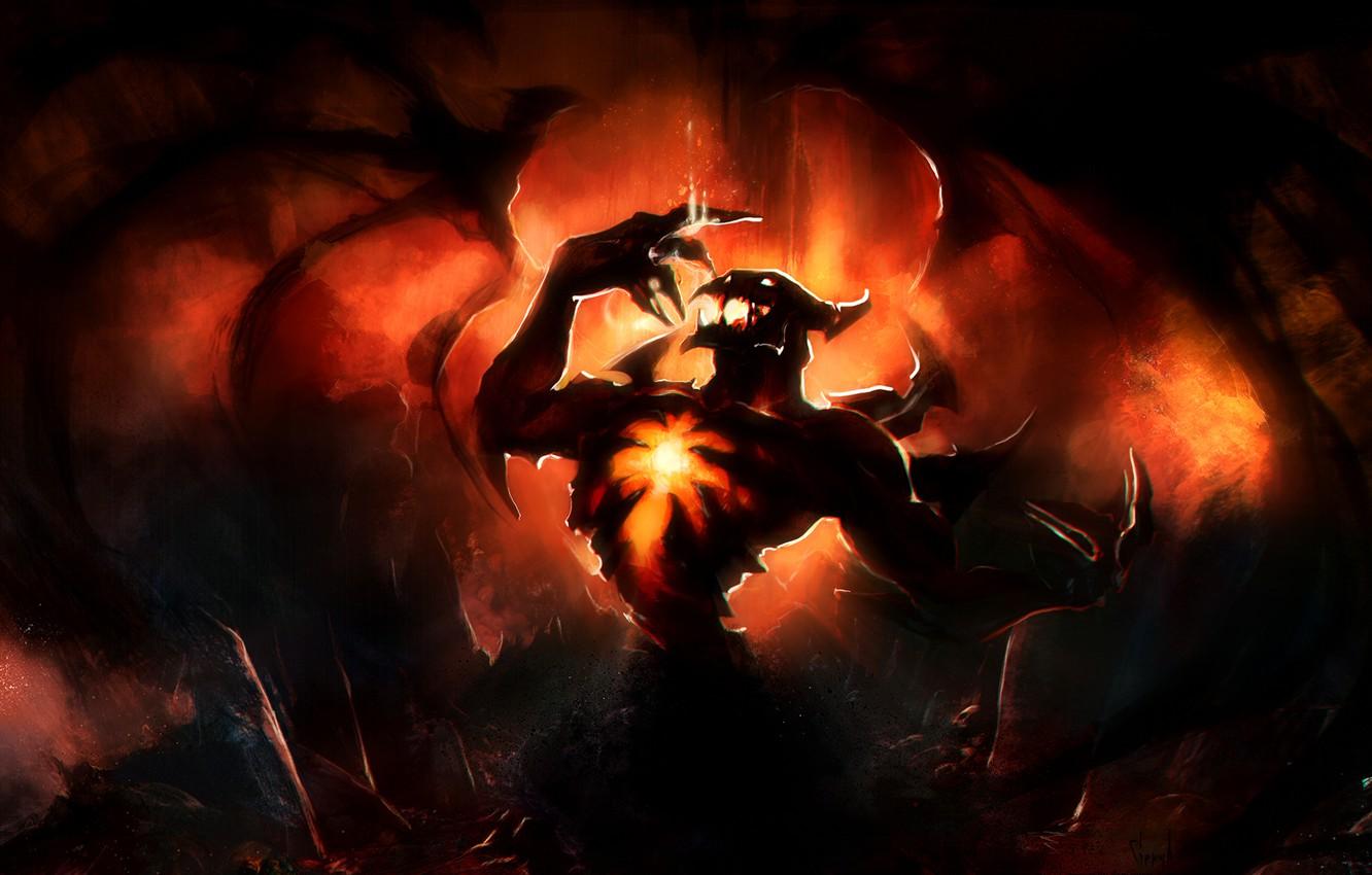1332x850 Wallpaper wings, the demon, art, Dota Shadow Fiend, GemmaQw, Nevermore image for desktop, section игры