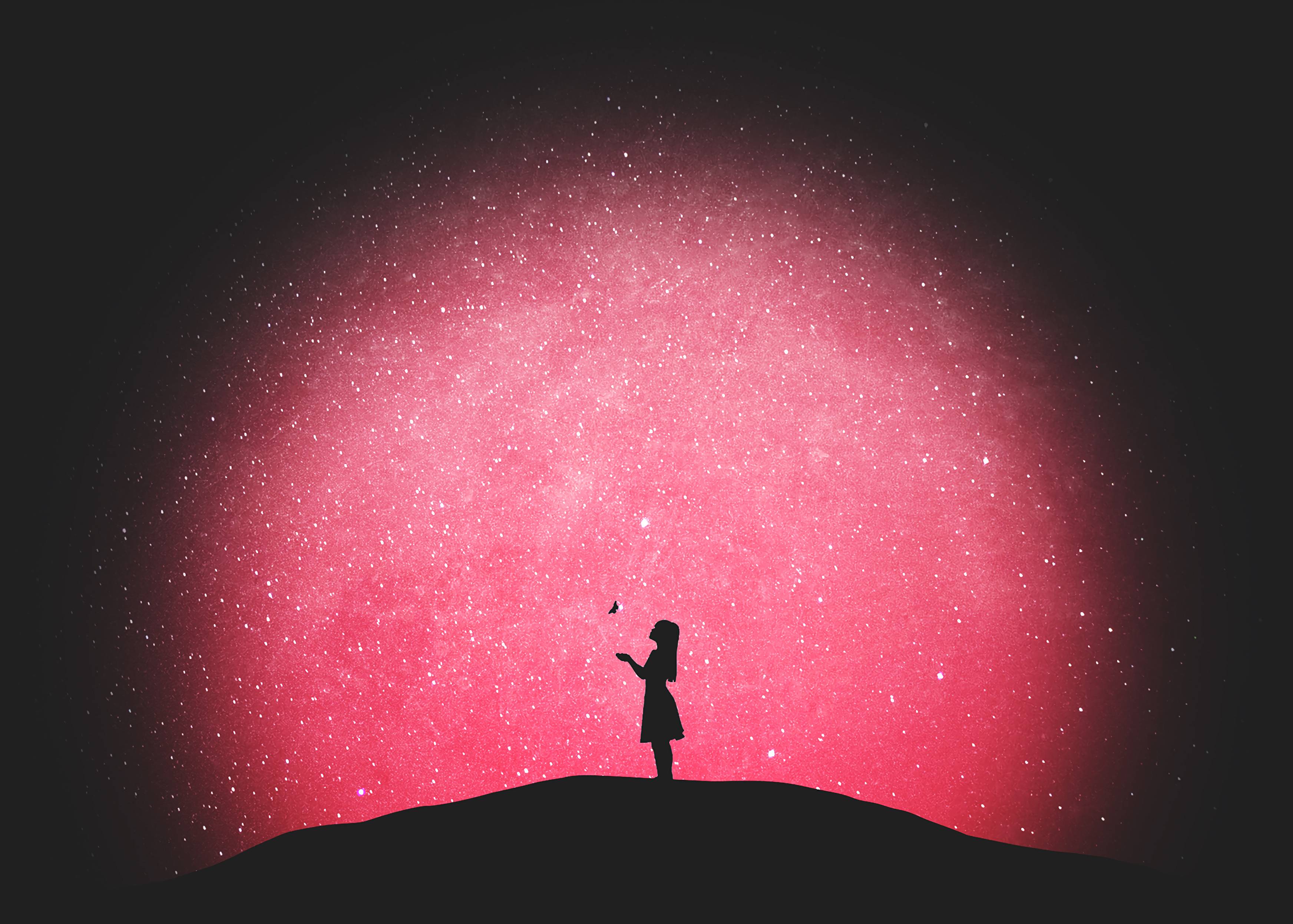 3488x2492 Loneliness Small Girl Butterfly 4k, HD Artist, 4k Wallpaper, Image, Background, Photo and Picture