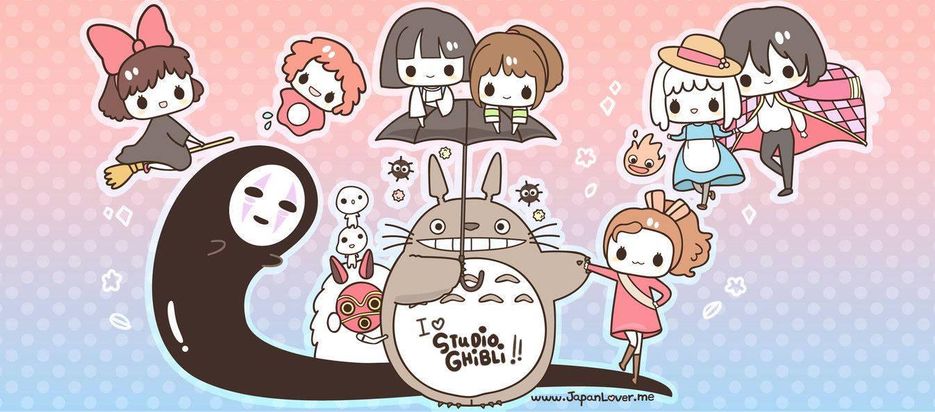 1346x594 Download My Neighbor Totoro Kawaii Wallpaper