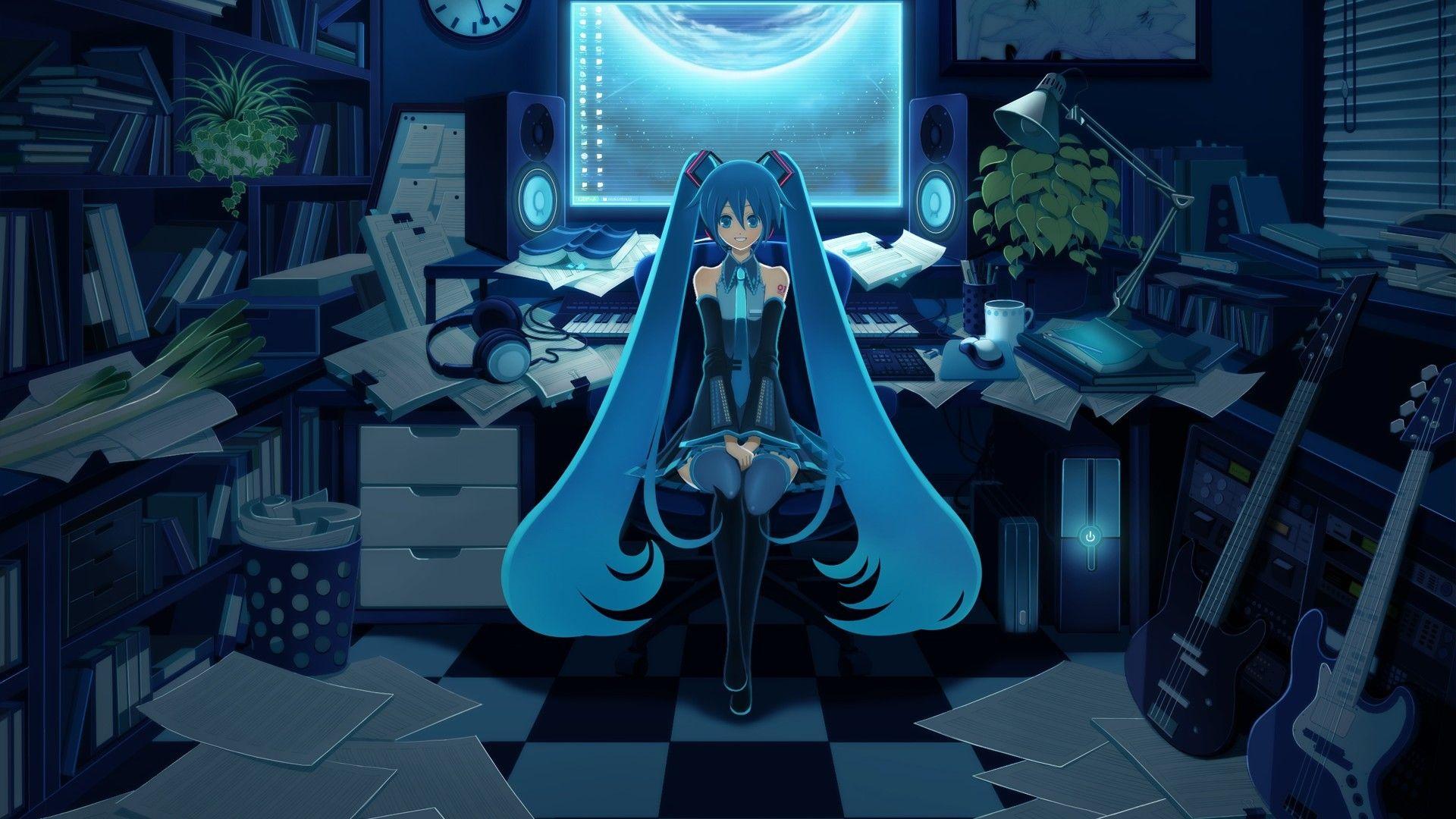 1920x1080 Anime Gamer Girl Wallpaper
