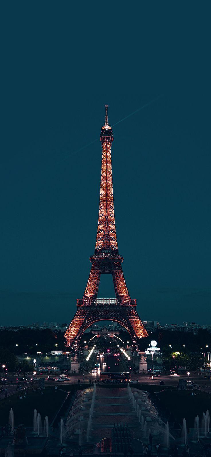 736x1593 Paris Night France City Blue Eiffel Tower Via For IPhone X. Парижские обои, Путешествия, Вдохновляющие картинки