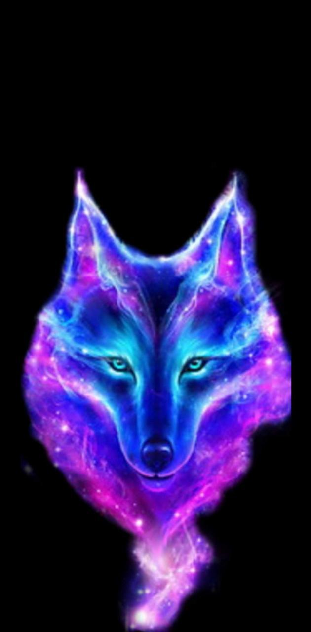 630x1280 Glowing wolf wallpaper