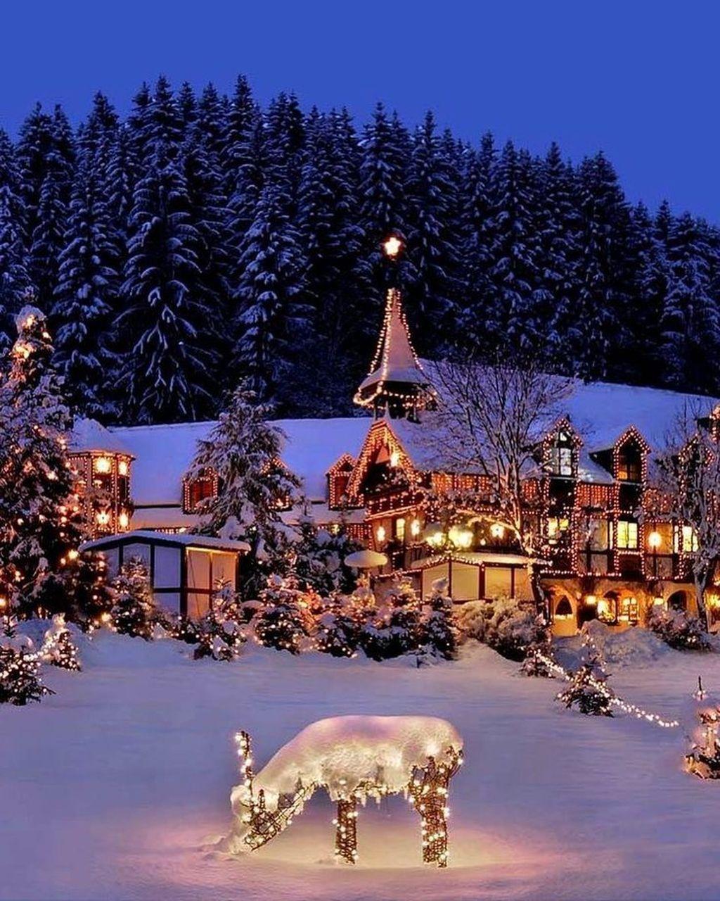 1024x1280 Beautiful Winter Wonderland Lighting Ideas For Outdoor And Indoor Decor. Рождественские пейзажи, Зимние сцены, Зимние картинки
