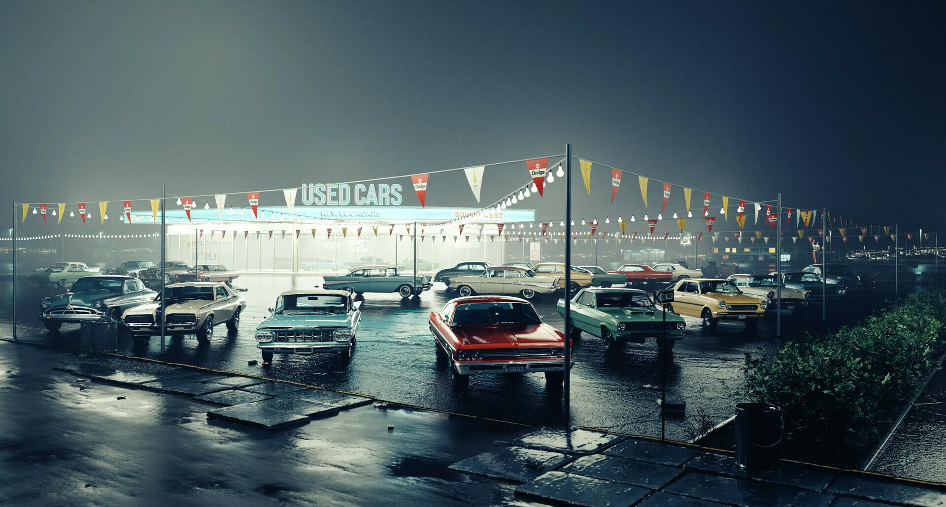 1920x1030 Desktop Wallpaper Used Cars, Classic Cars, Garage, Art, HD Image, Picture, Background, 42c423