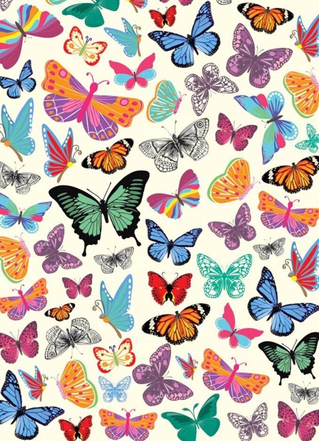 1054x1456 VSCO Orange Butterflies Wallpaper